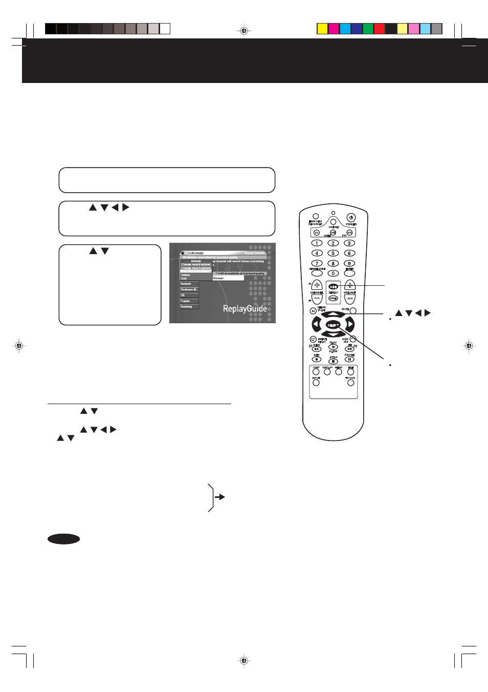 Watching your recorded shows, Seeing what a replay channel will record, Continued) | Panasonic PV-HS2000 User Manual | Page 36 / 60