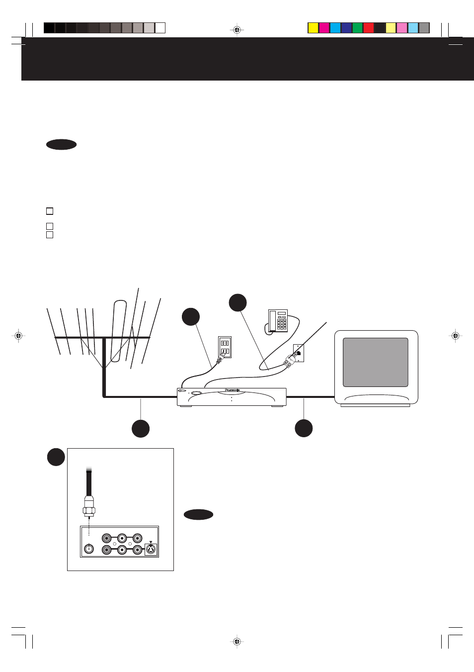 Basic connections (antenna, tv, telephone), Basic connections, Ca b | Connecting the incoming television signal | Panasonic PV-HS2000 User Manual | Page 8 / 60