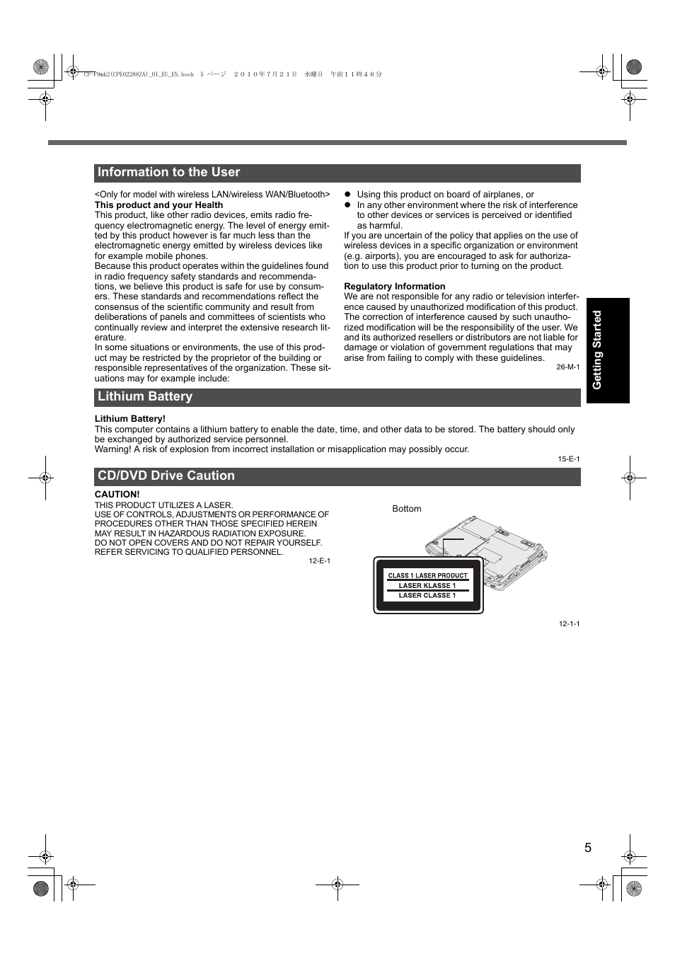 Panasonic CF-F9 User Manual | Page 5 / 36