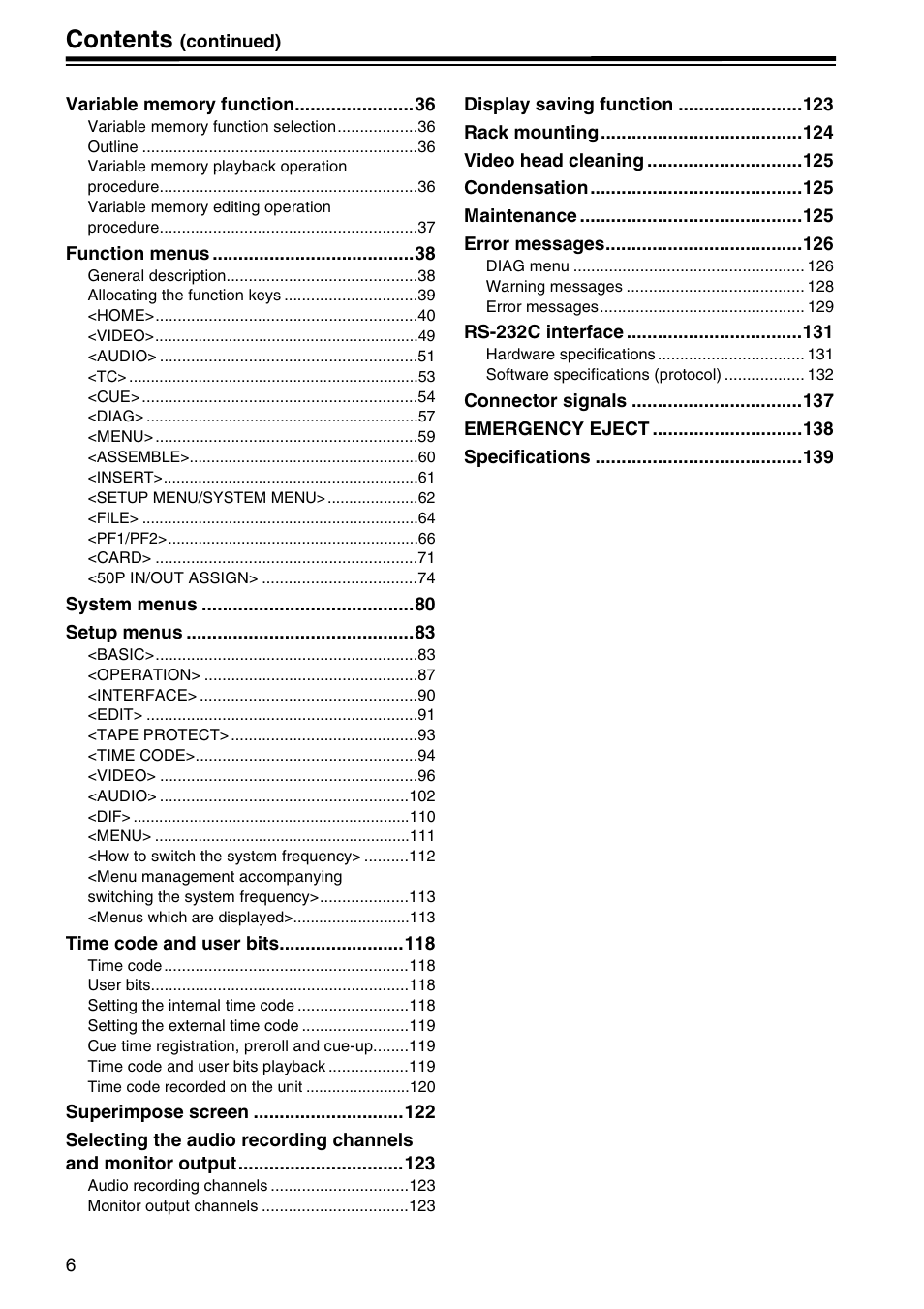 Panasonic AJ-HD1800P User Manual | Page 6 / 142