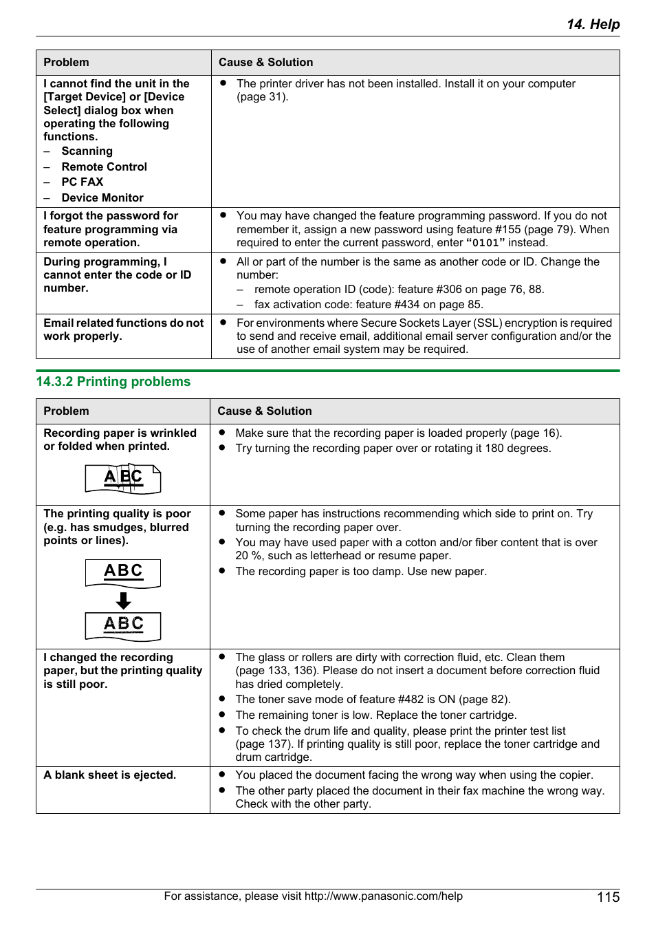2 printing problems | Panasonic KX-MB2060 User Manual | Page 115 / 160