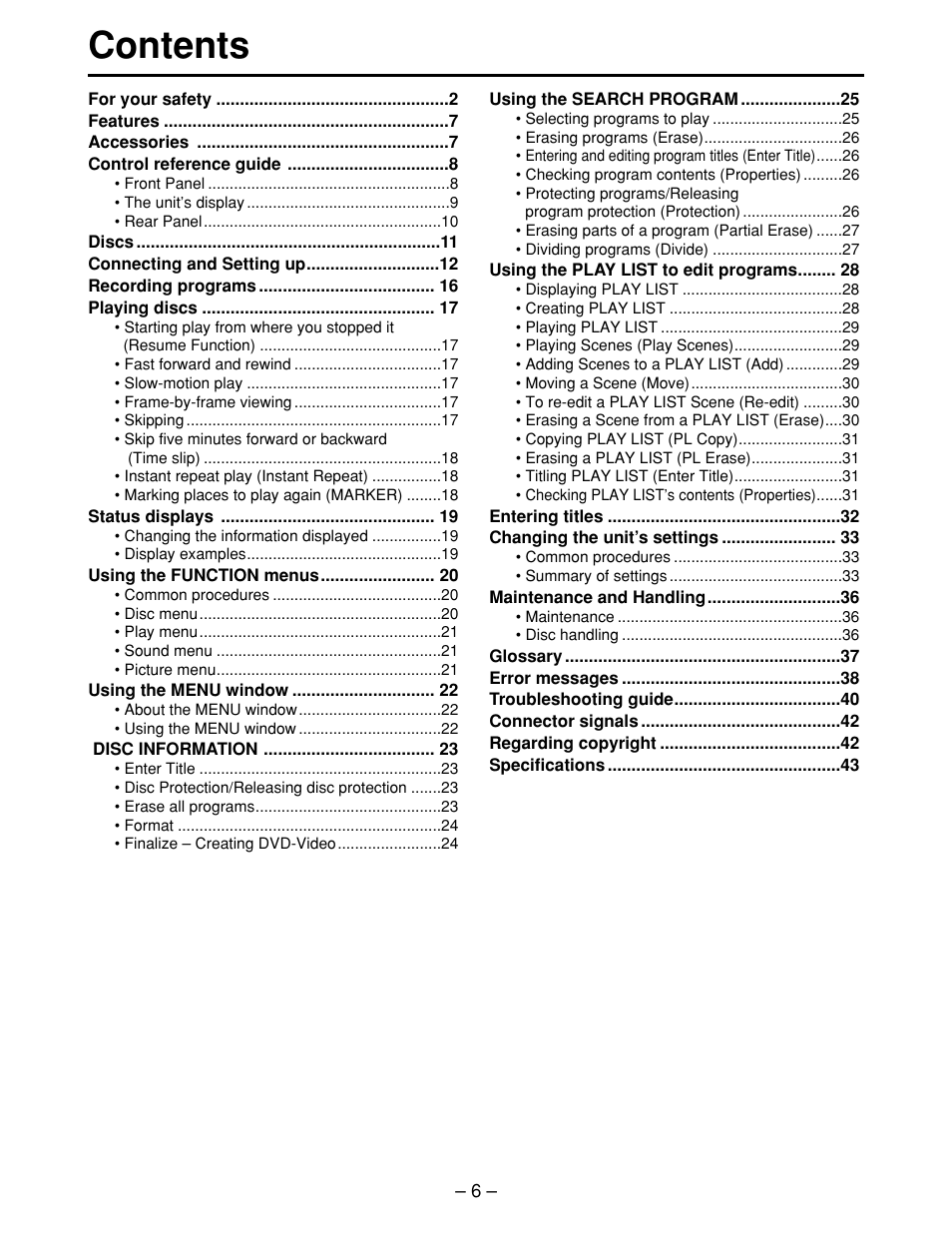 Panasonic LQ-MD800P User Manual | Page 6 / 44