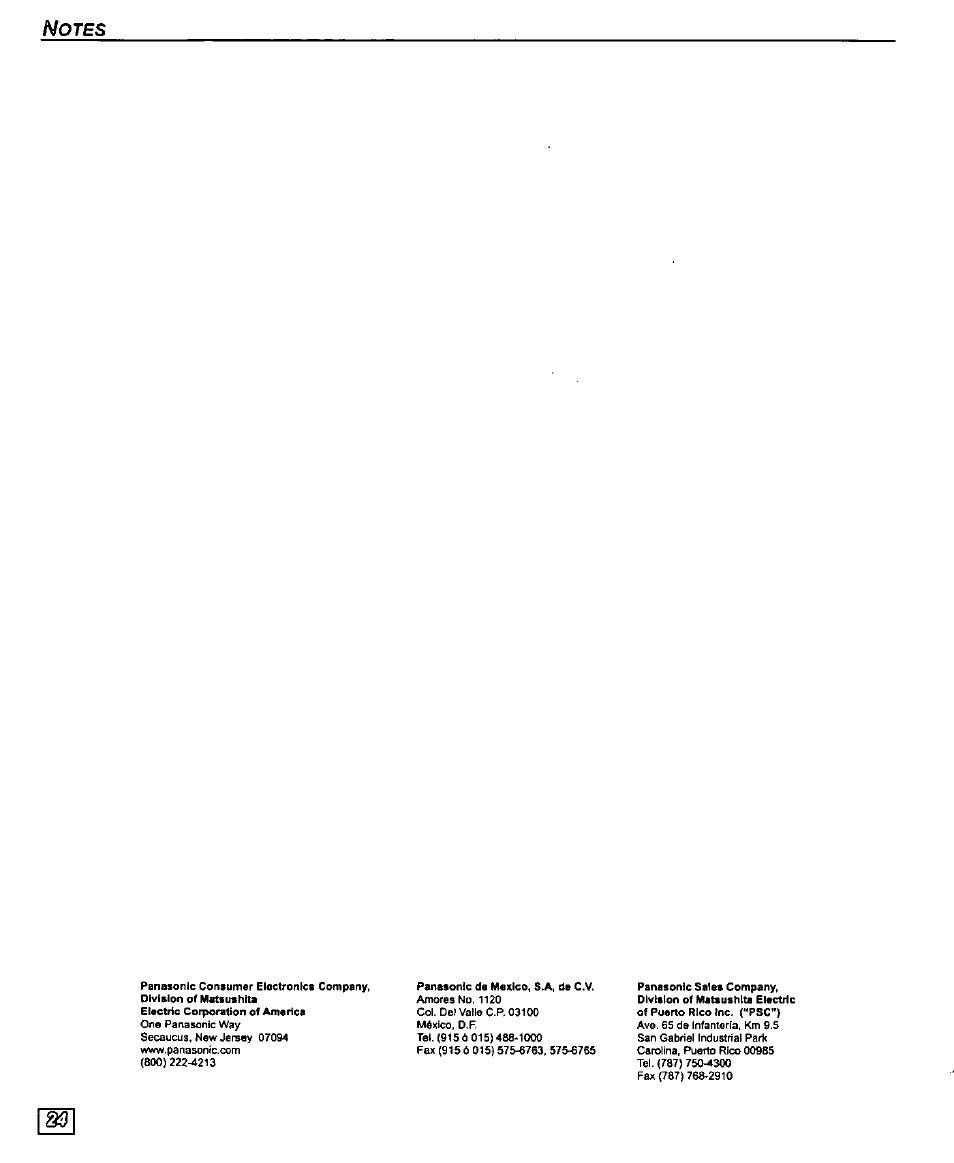 Otes | Panasonic PT-61SX30 User Manual | Page 26 / 52