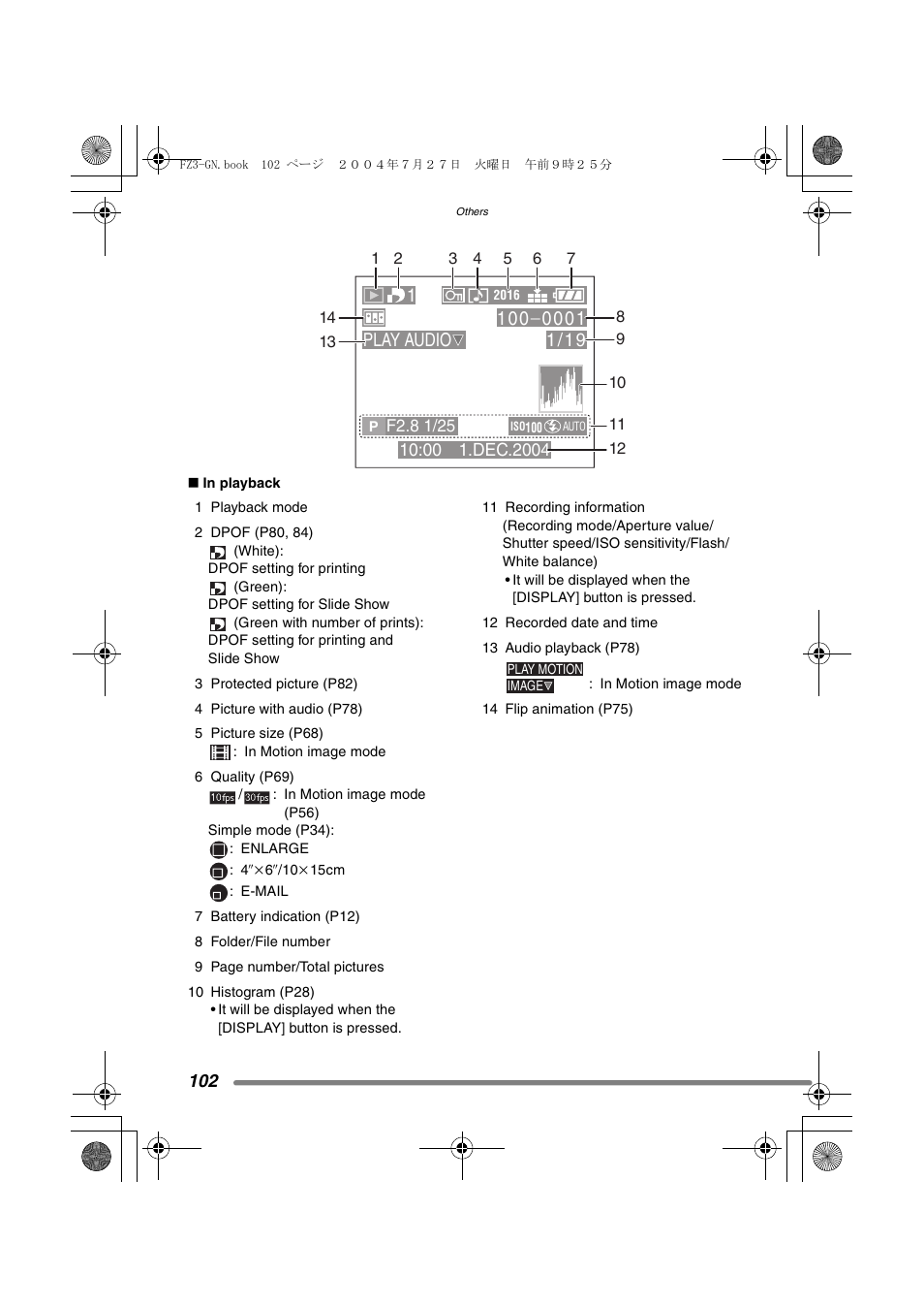 Play audio | Panasonic DMC-FZ3GN User Manual | Page 102 / 112