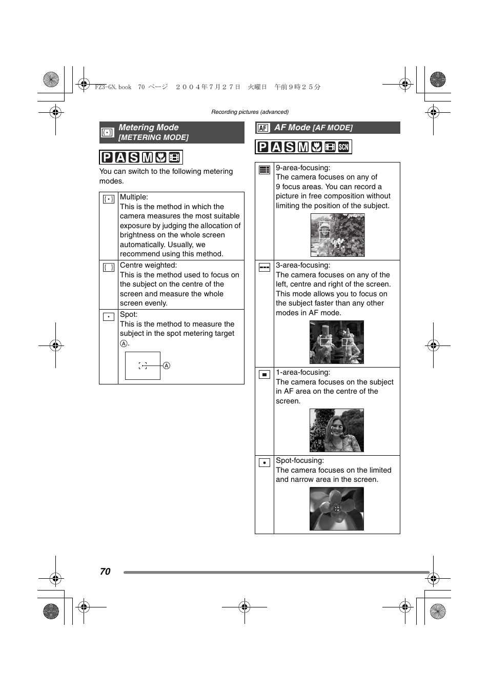 Panasonic DMC-FZ3GN User Manual | Page 70 / 112