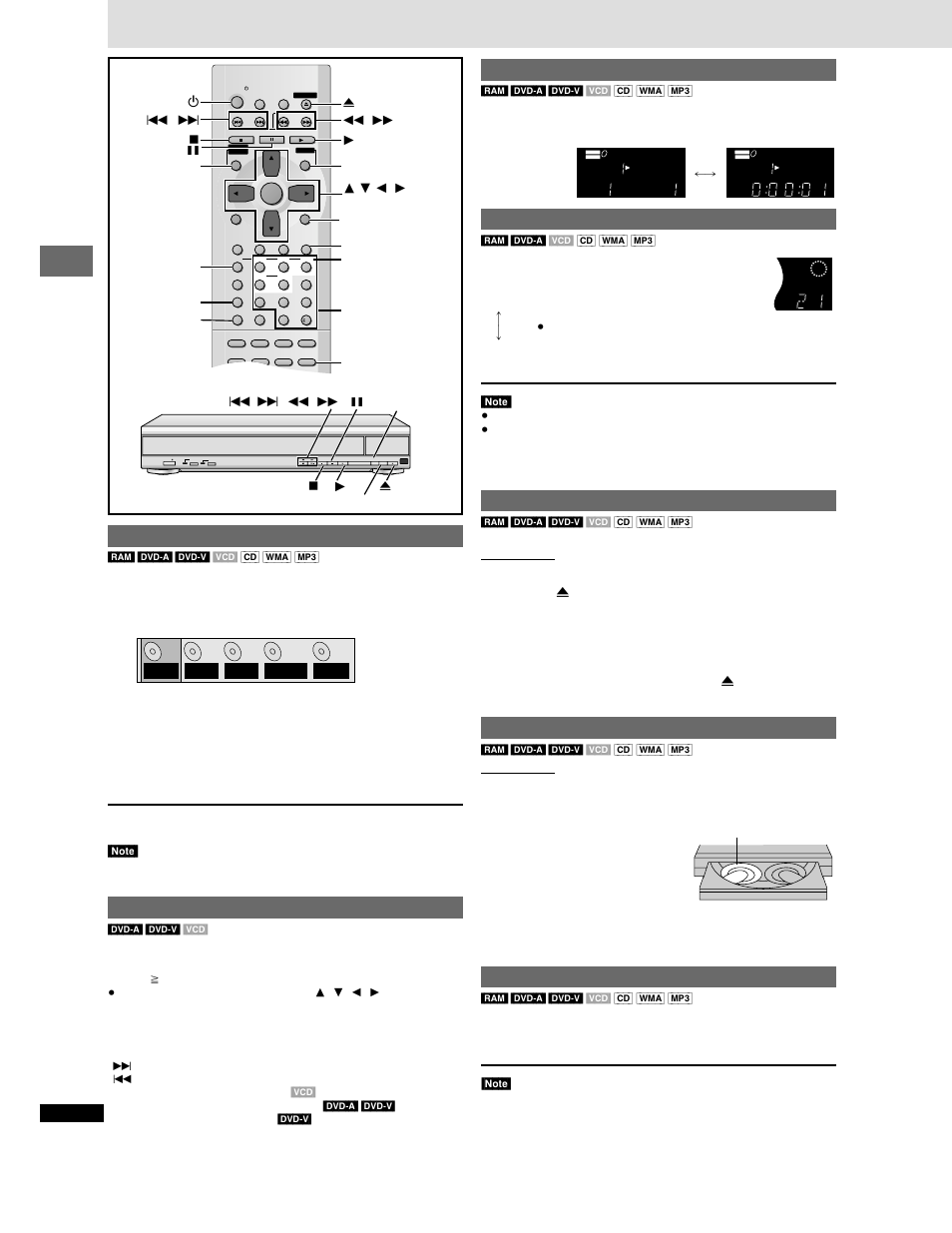 Basic play, Dvd-v, Nodisc | Press [fl select, Sequential mode, Press [sequential, Changing other discs during play, Press [ < ] to open the drawer, Press [disc exchange, Change the disc in the front-left position | Panasonic DVD-CP72 User Manual | Page 10 / 28