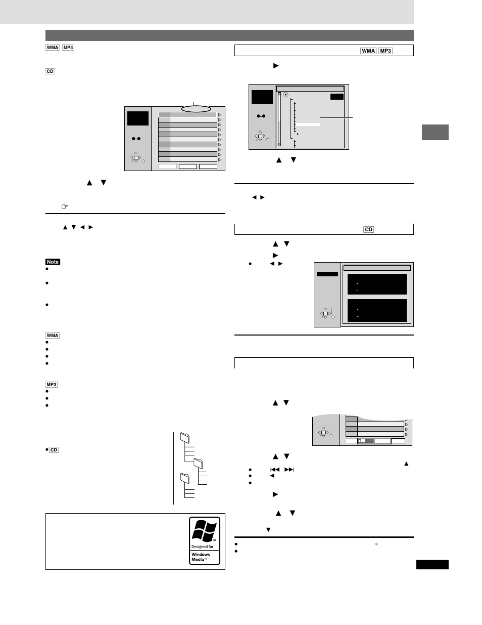 Basic operations 13, Press [top menu, Press [ 3 , 4 ] to select a group and press [enter | Press [ 3 , 4 ] to select a track, Press [ 1 ] to show the text information, Press [ 3 , 4 ] to select “find” and press [enter, Press [ 3 , 4 ] to select “l” and press [enter, Press [ 1 ] to select “find” and press [enter, Using menus to play wma/mp3 discs and cd text | Panasonic DVD-CP72 User Manual | Page 13 / 28