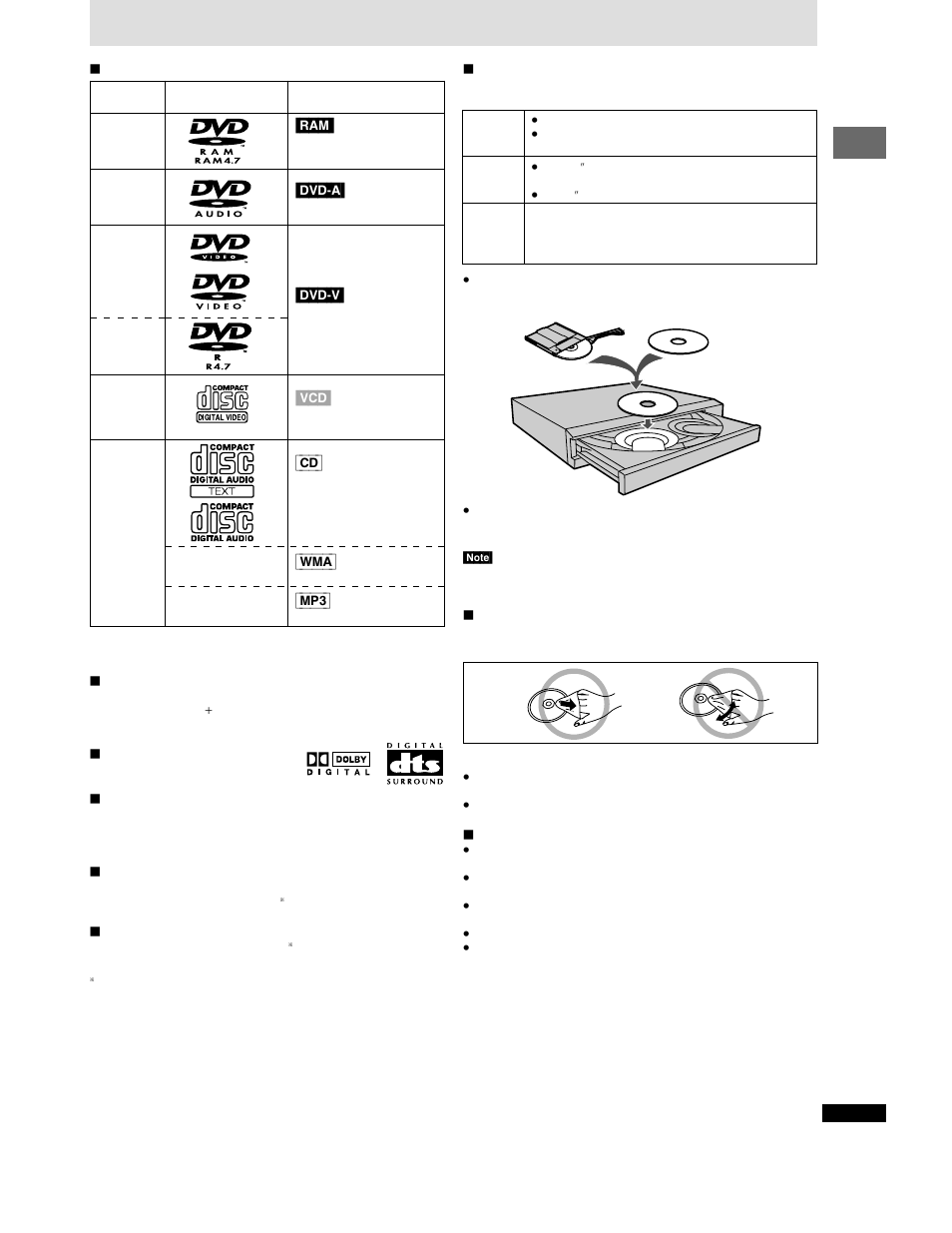 Disc information, Dvd-a] [dvd-v] [vcd] [cd | Panasonic DVD-CP72 User Manual | Page 5 / 28