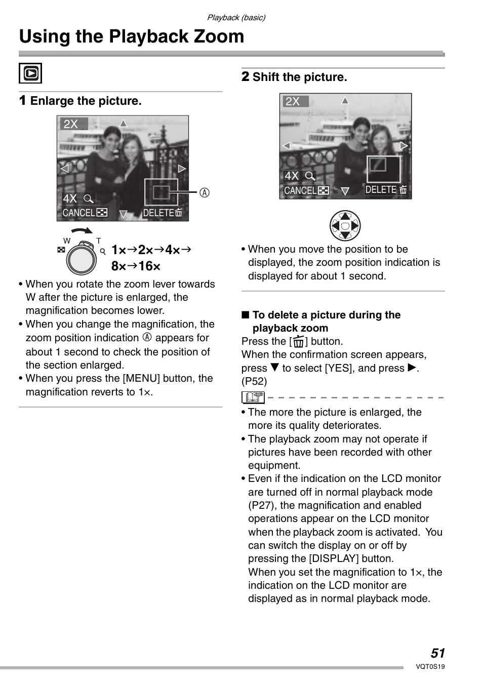 Using the playback zoom | Panasonic DMC-LX1PP User Manual | Page 51 / 136