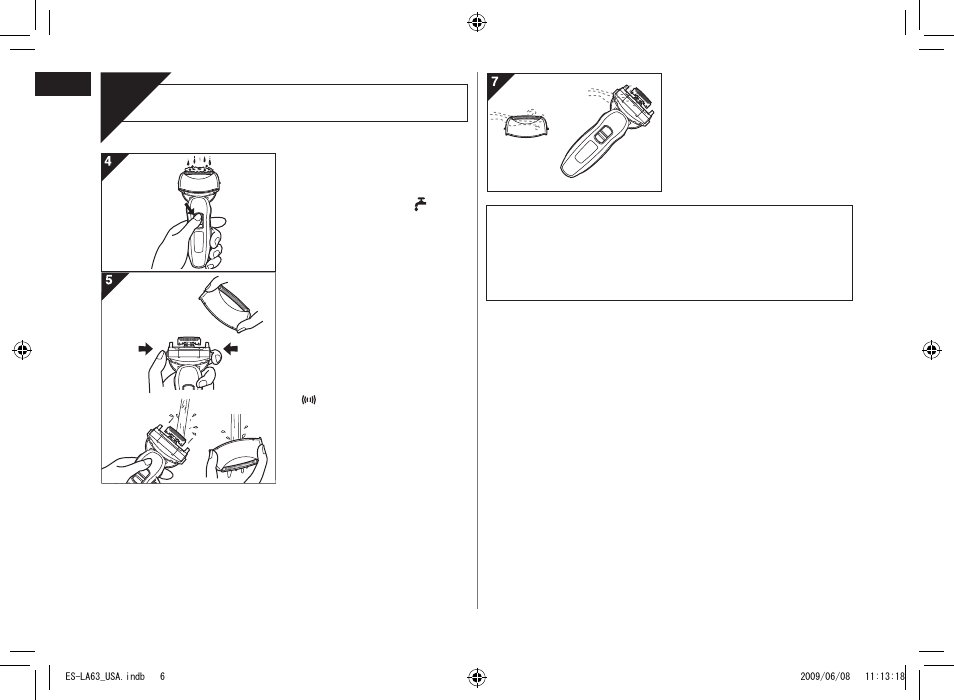 Clean, Cleaning | Panasonic ESLA63 User Manual | Page 6 / 24