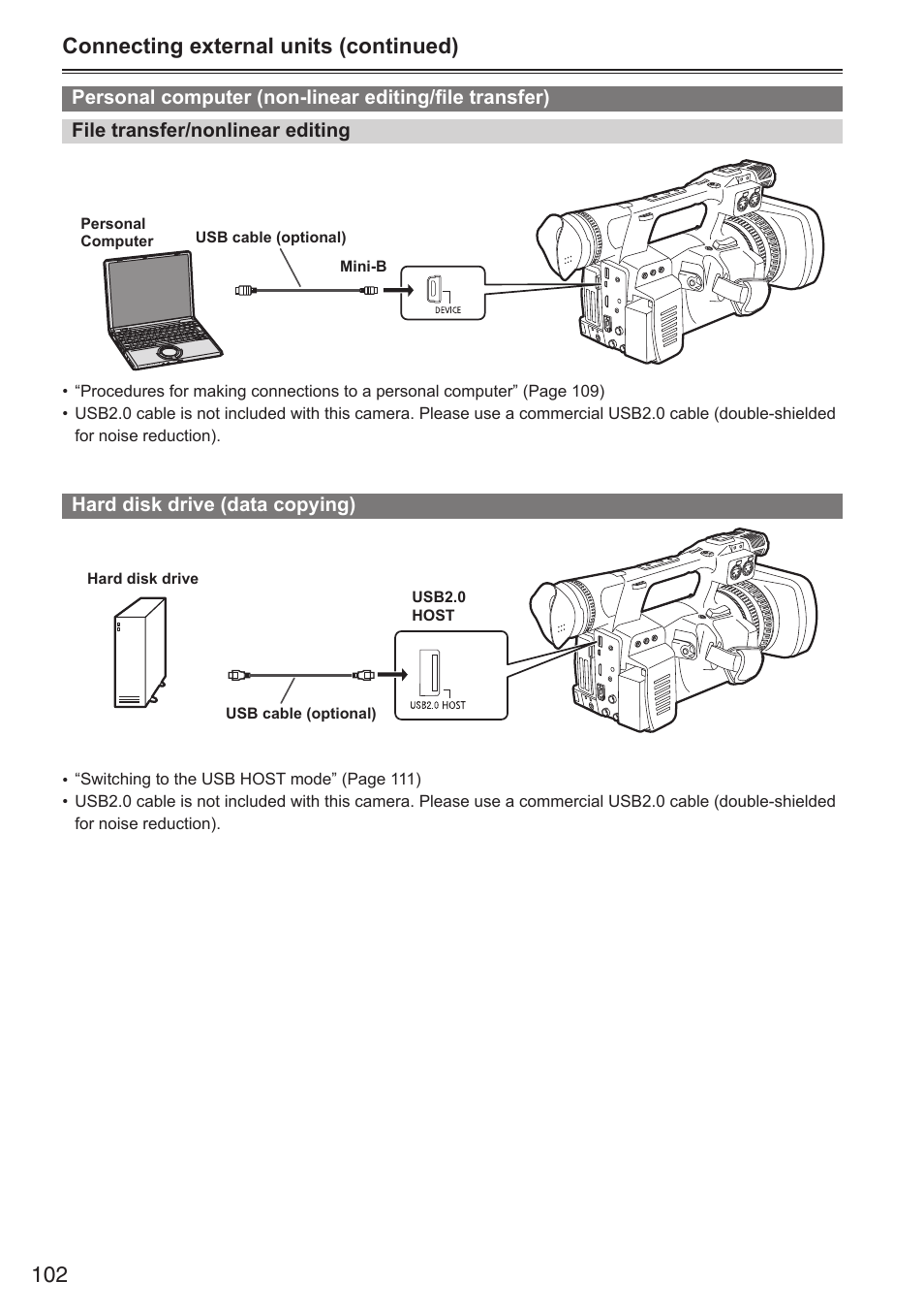 102 connecting external units (continued) | Panasonic AG-HPX250EN User Manual | Page 102 / 170