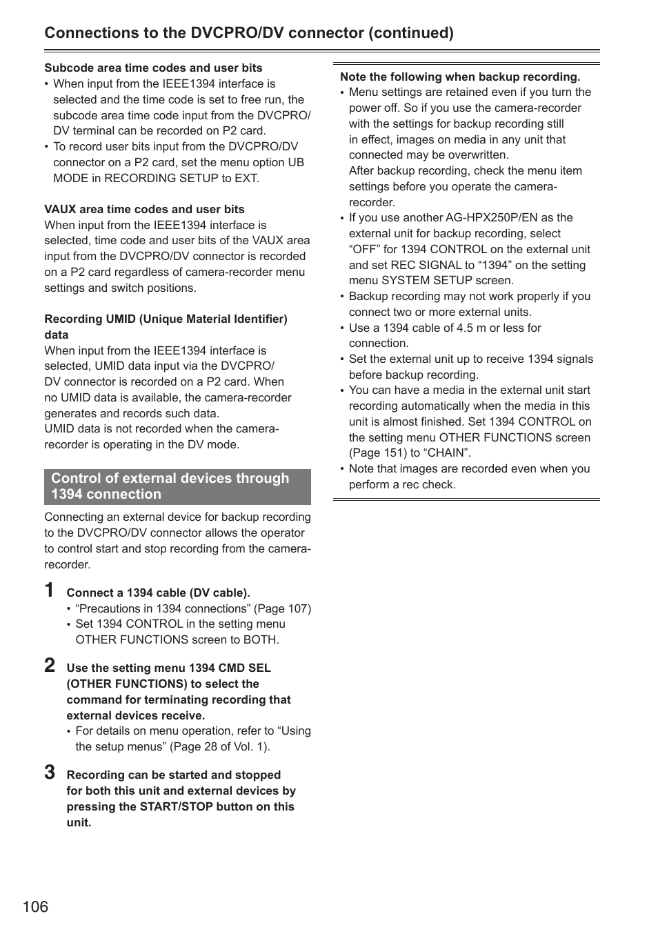 Panasonic AG-HPX250EN User Manual | Page 106 / 170