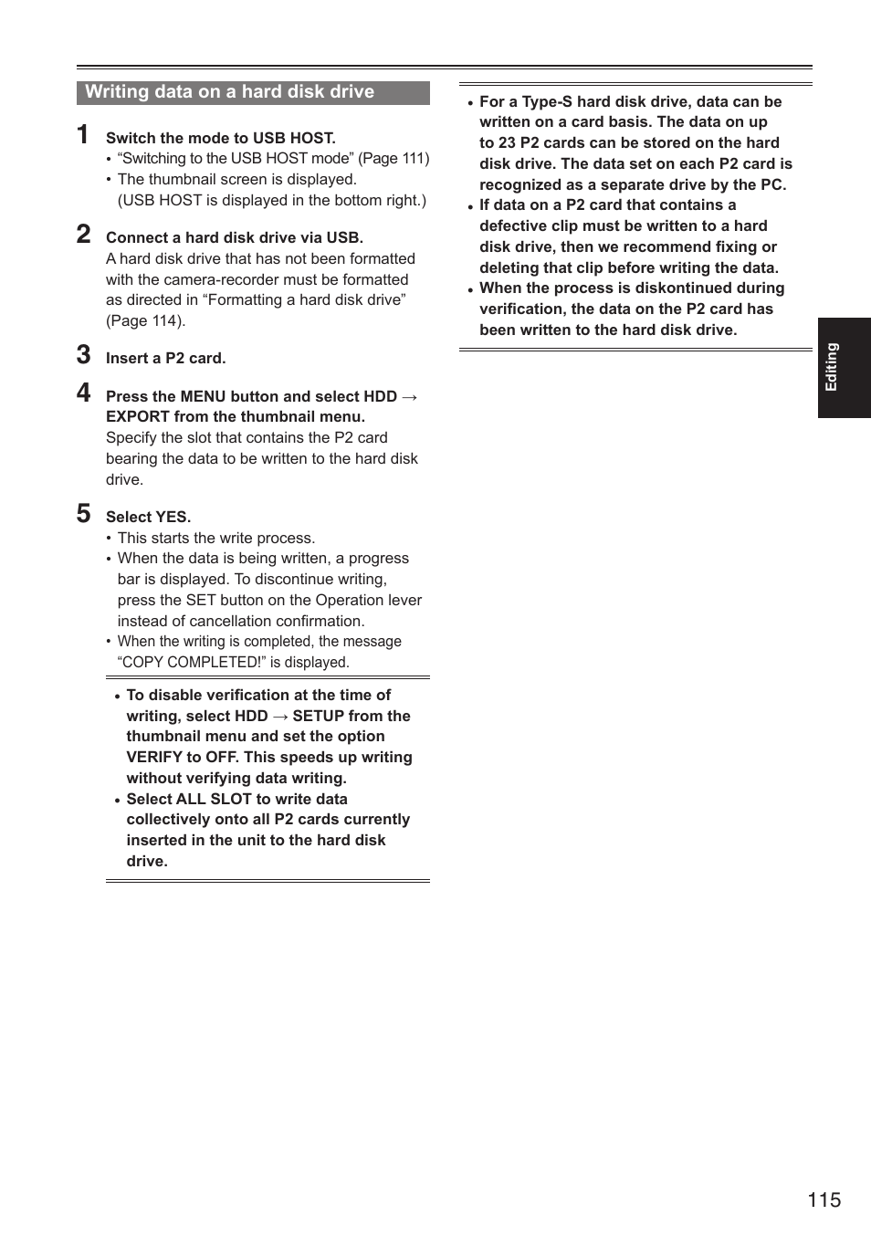 Panasonic AG-HPX250EN User Manual | Page 115 / 170