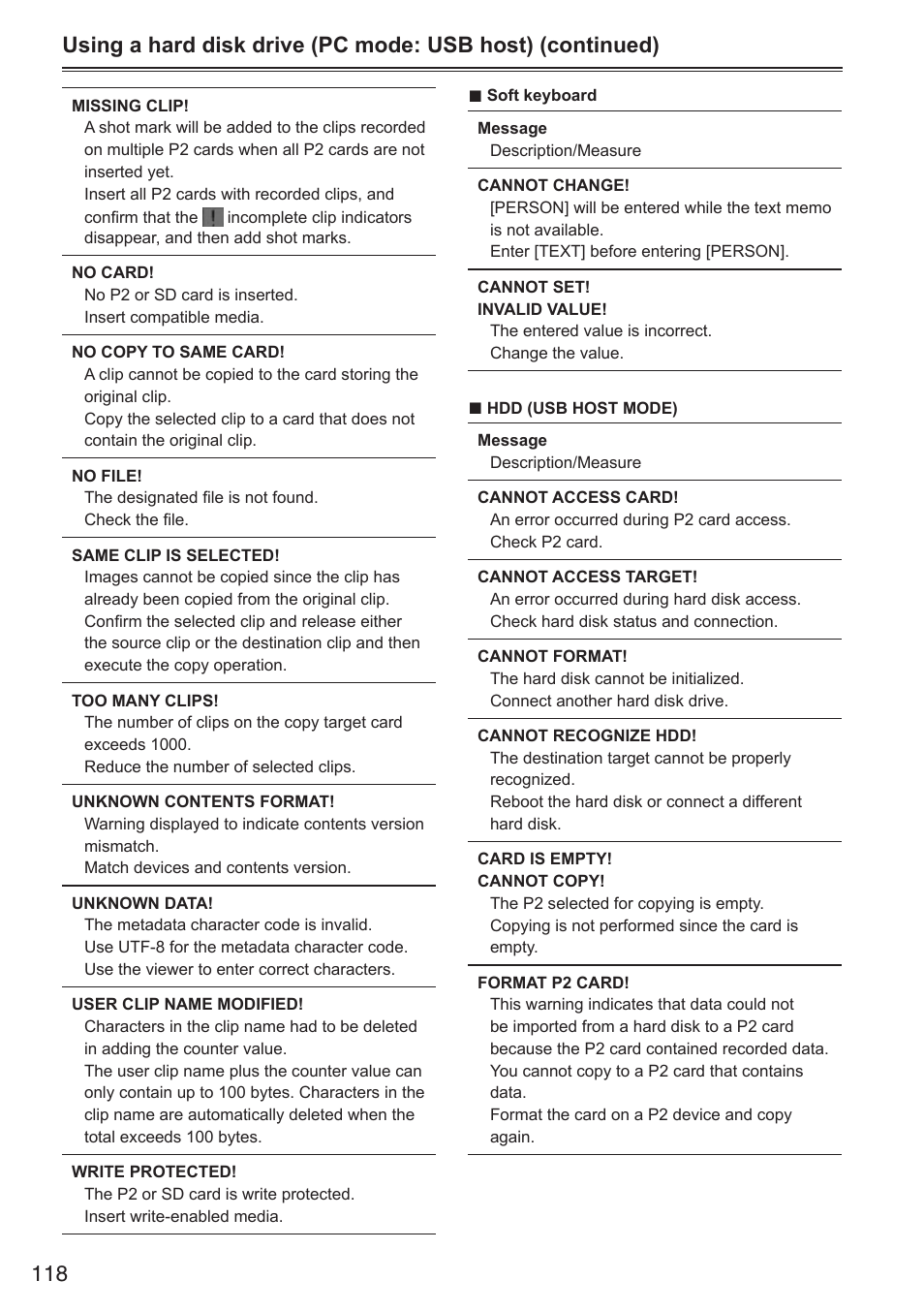 Panasonic AG-HPX250EN User Manual | Page 118 / 170