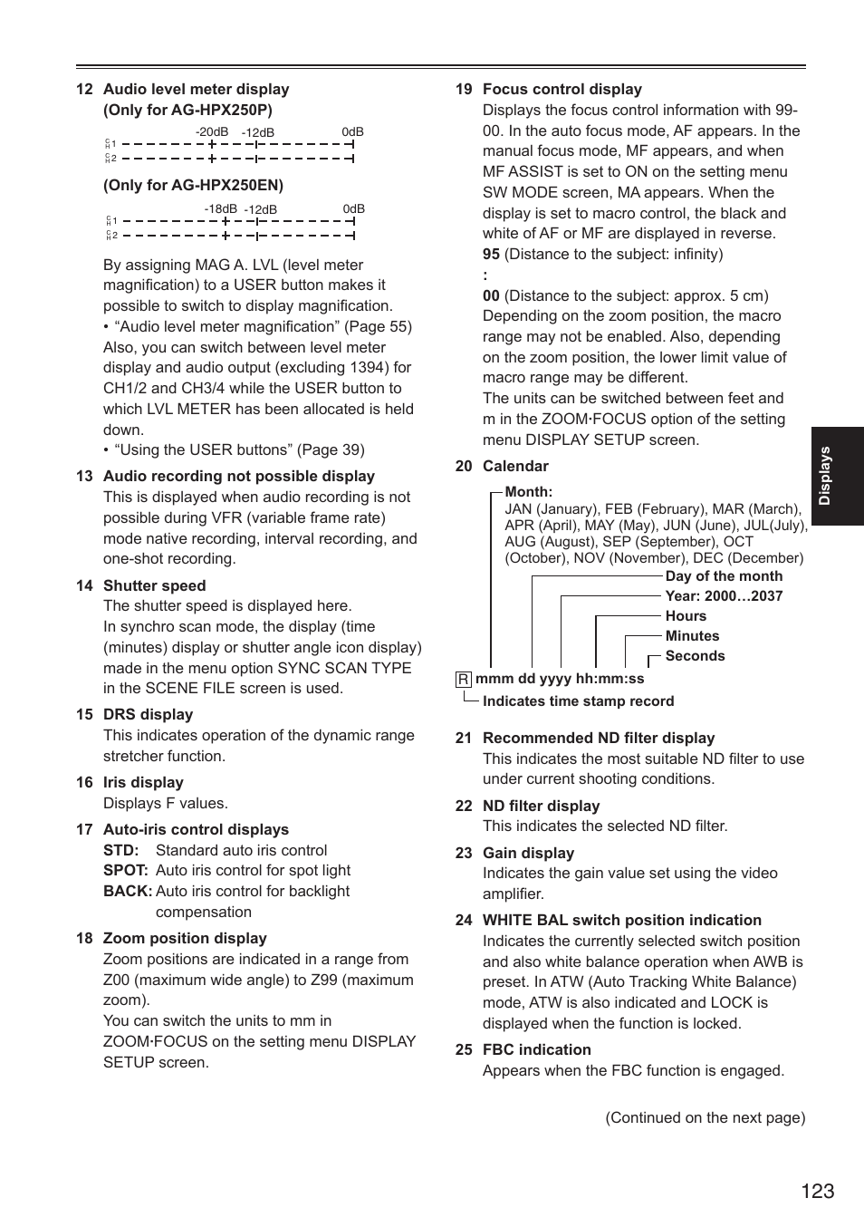 Panasonic AG-HPX250EN User Manual | Page 123 / 170