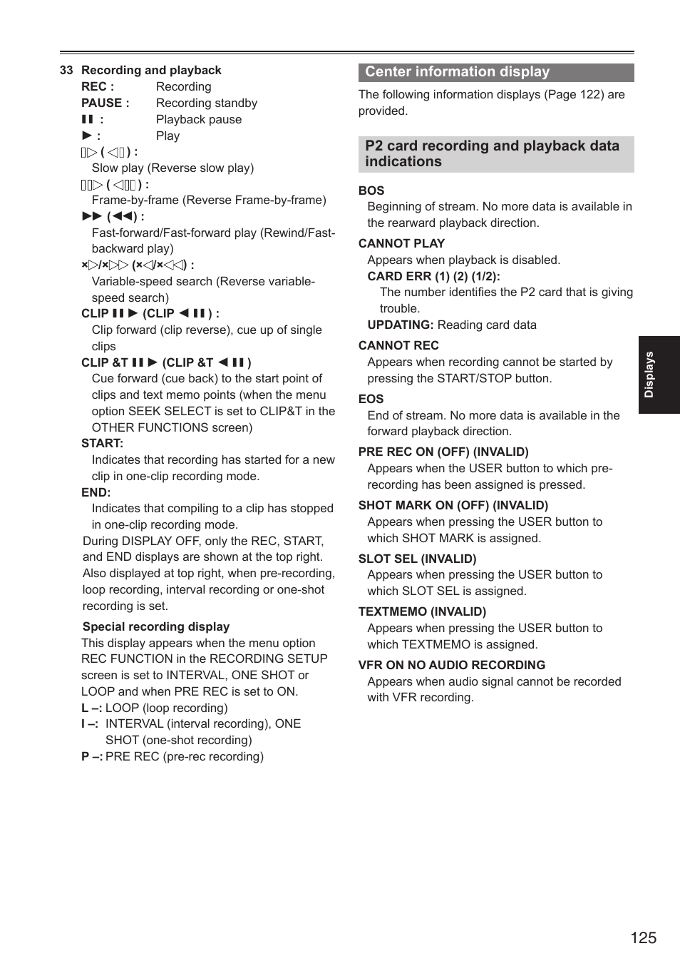 Panasonic AG-HPX250EN User Manual | Page 125 / 170