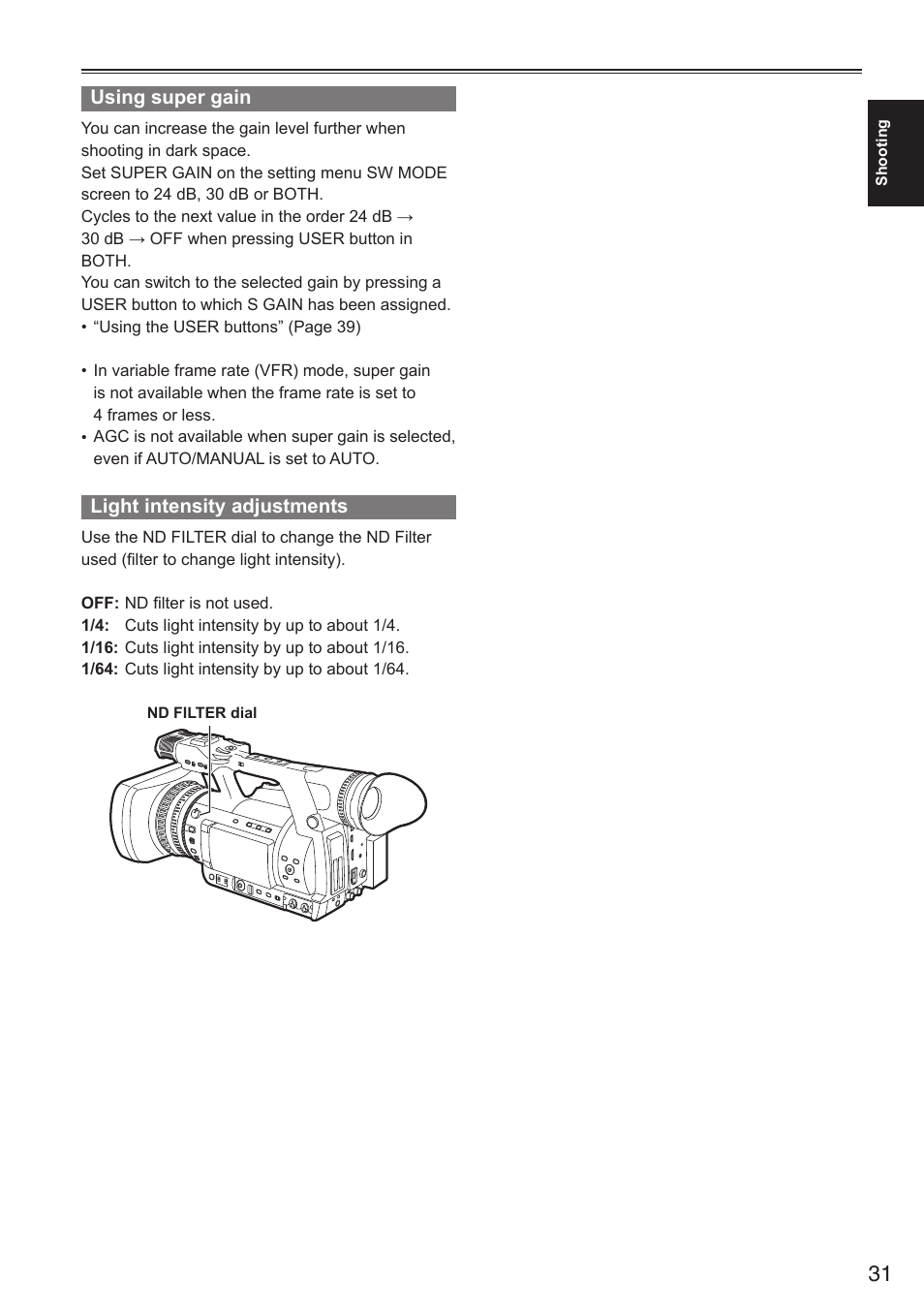 Panasonic AG-HPX250EN User Manual | Page 31 / 170