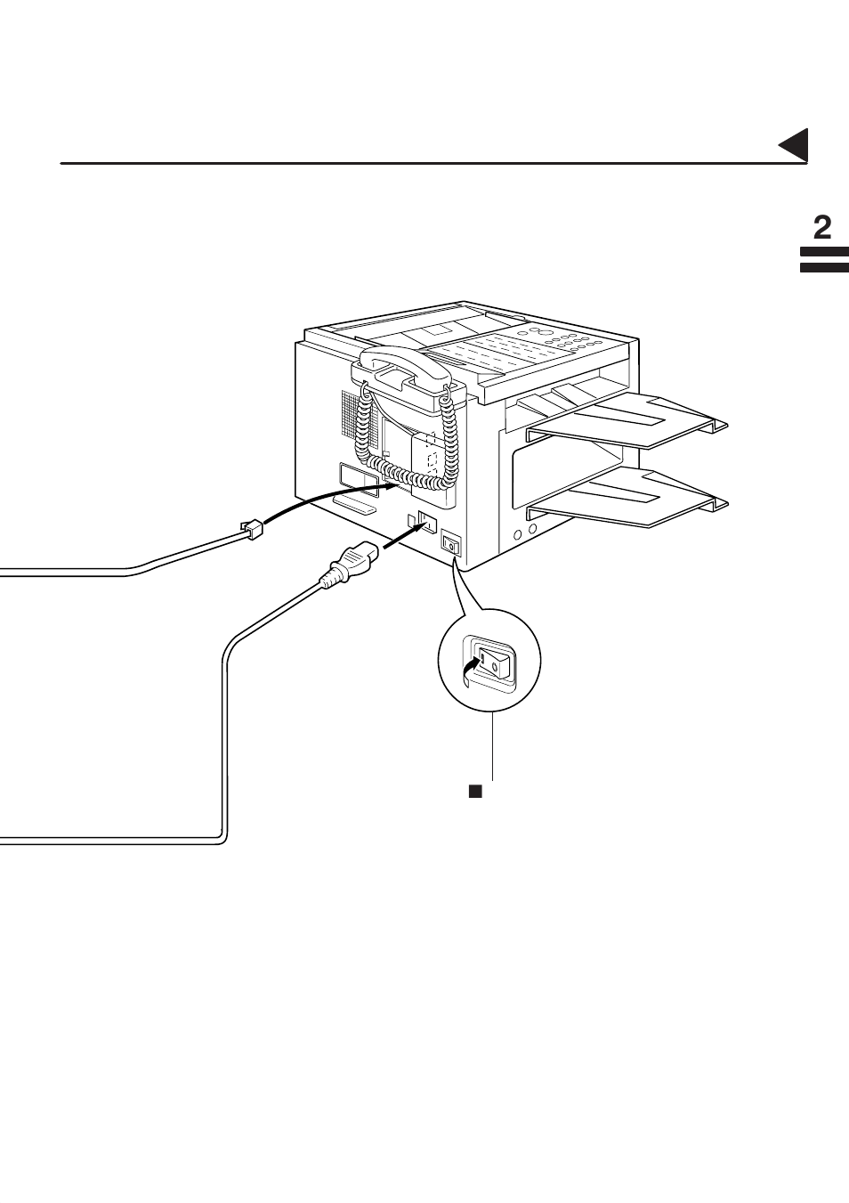 Connecting the telephone line cord and power cord | Panasonic UF-560 User Manual | Page 25 / 184