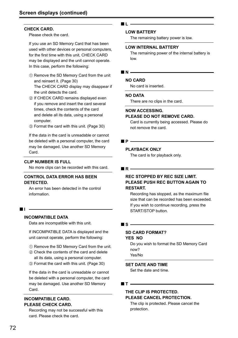 Panasonic AG-3DA1P User Manual | Page 72 / 96