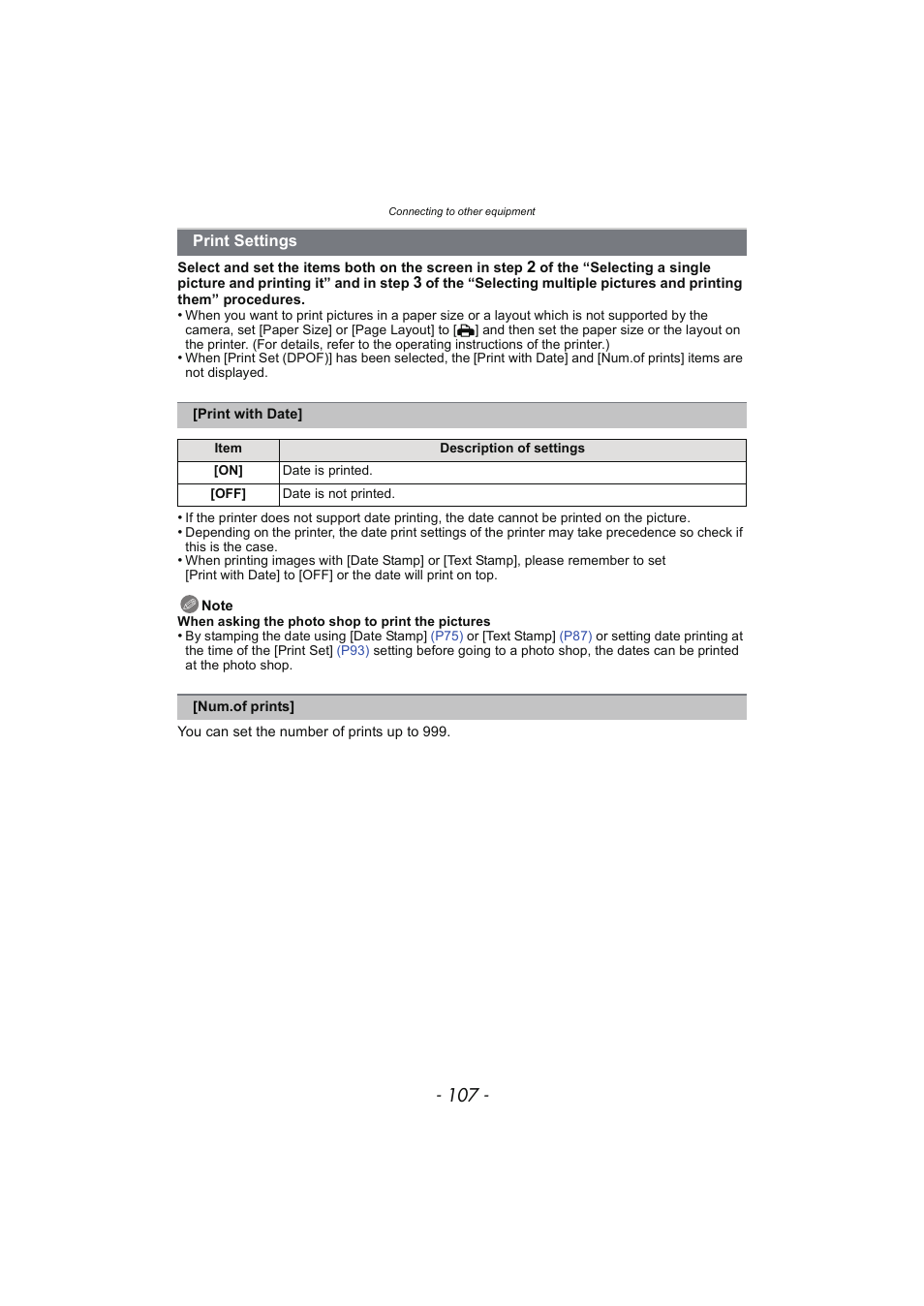 Print settings, P107 | Panasonic DMC-SZ02 User Manual | Page 107 / 128