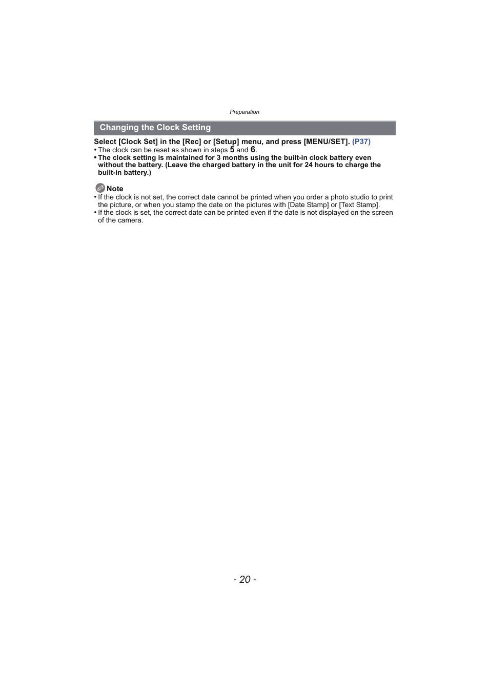 Changing the clock setting | Panasonic DMC-SZ02 User Manual | Page 20 / 128