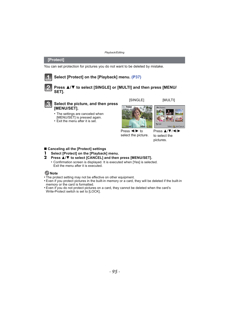 Protect | Panasonic DMC-SZ02 User Manual | Page 95 / 128