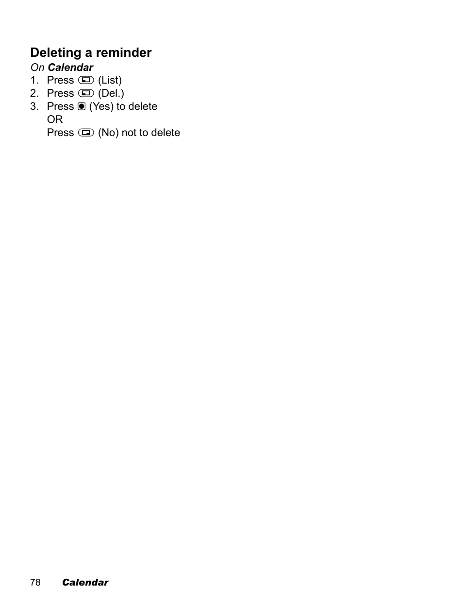 Deleting a reminder | Panasonic EB-X100 User Manual | Page 80 / 109
