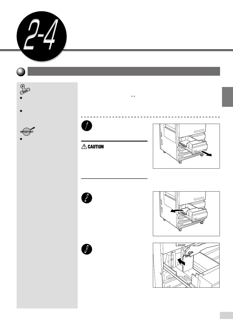 Changing the paper tray size, Changing the size of tray 1 | Panasonic DP-7000 User Manual | Page 47 / 80