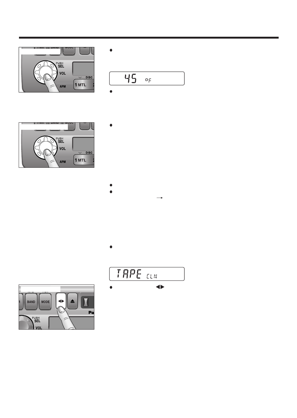 Temperature reading, Cassette head cleaning warning, Only for cq-4500u) | Panasonic CQ-4300U User Manual | Page 17 / 32