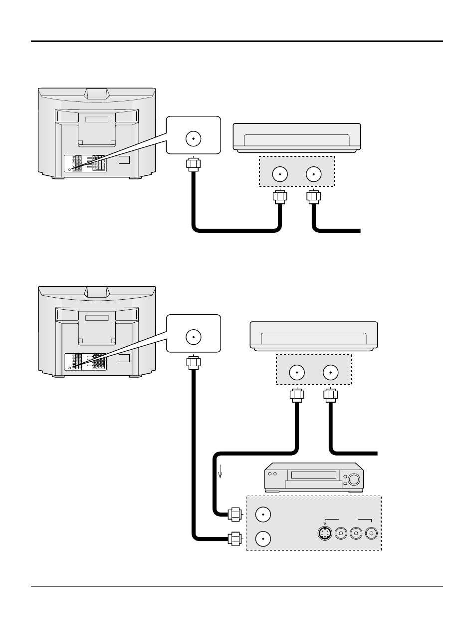 Installation, Antenna connection (cable box, no vcr), Antenna connection (cable box, and vcr) | Panasonic CT 34WX50 User Manual | Page 13 / 73