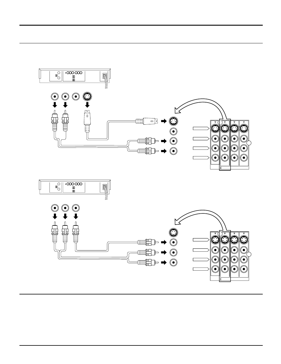 How to connect the "1, 2, 3, 4" input terminals, How to connect the “1, 2, 3, 4” input terminals, Installation | Connects vcrs and other peripheral equipment, Video audio, Vhs vcr) video audio | Panasonic CT 34WX50 User Manual | Page 14 / 73