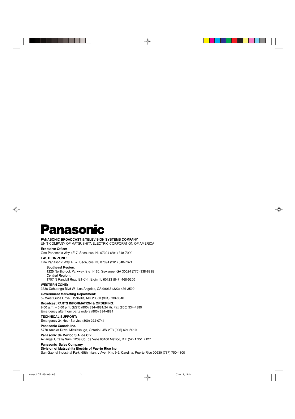 Panasonic BT-H1700BP User Manual | Page 28 / 28