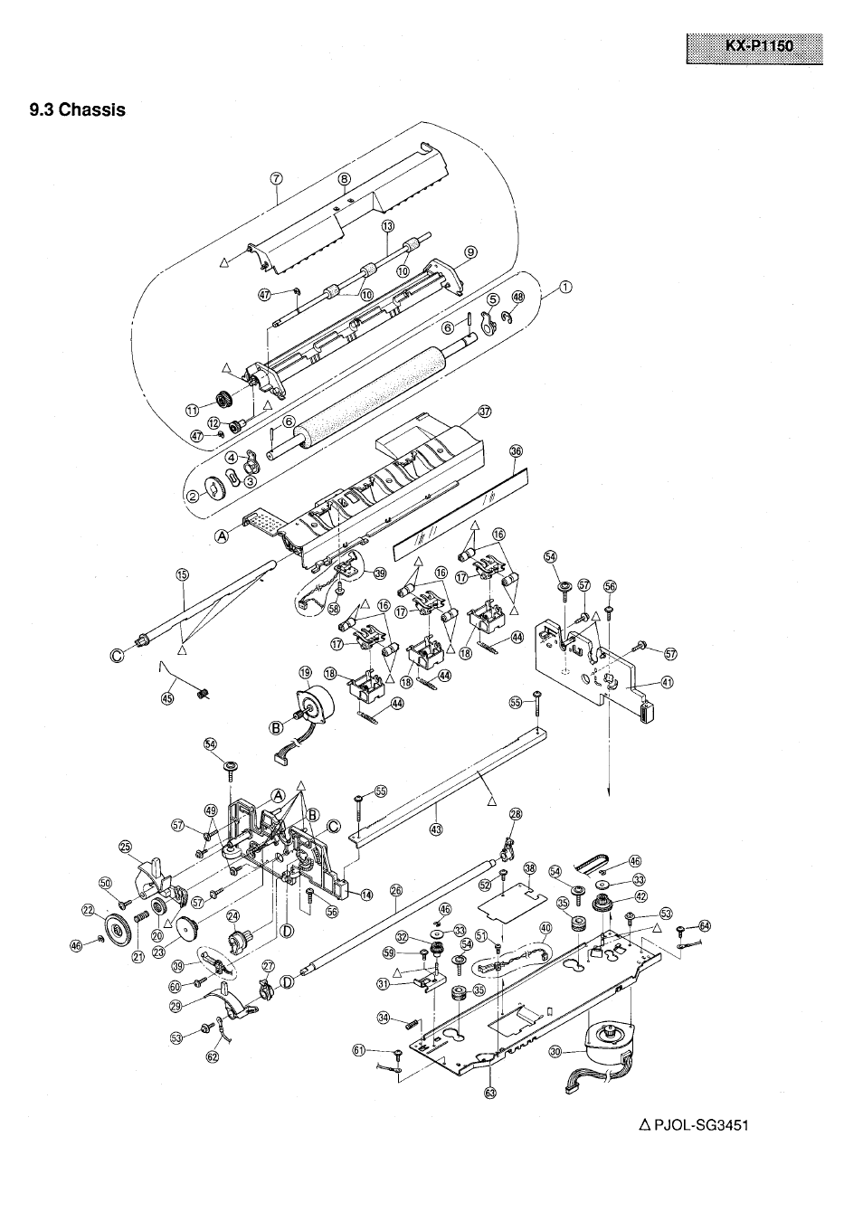 3 chassis | Panasonic KX-P1150 User Manual | Page 51 / 52