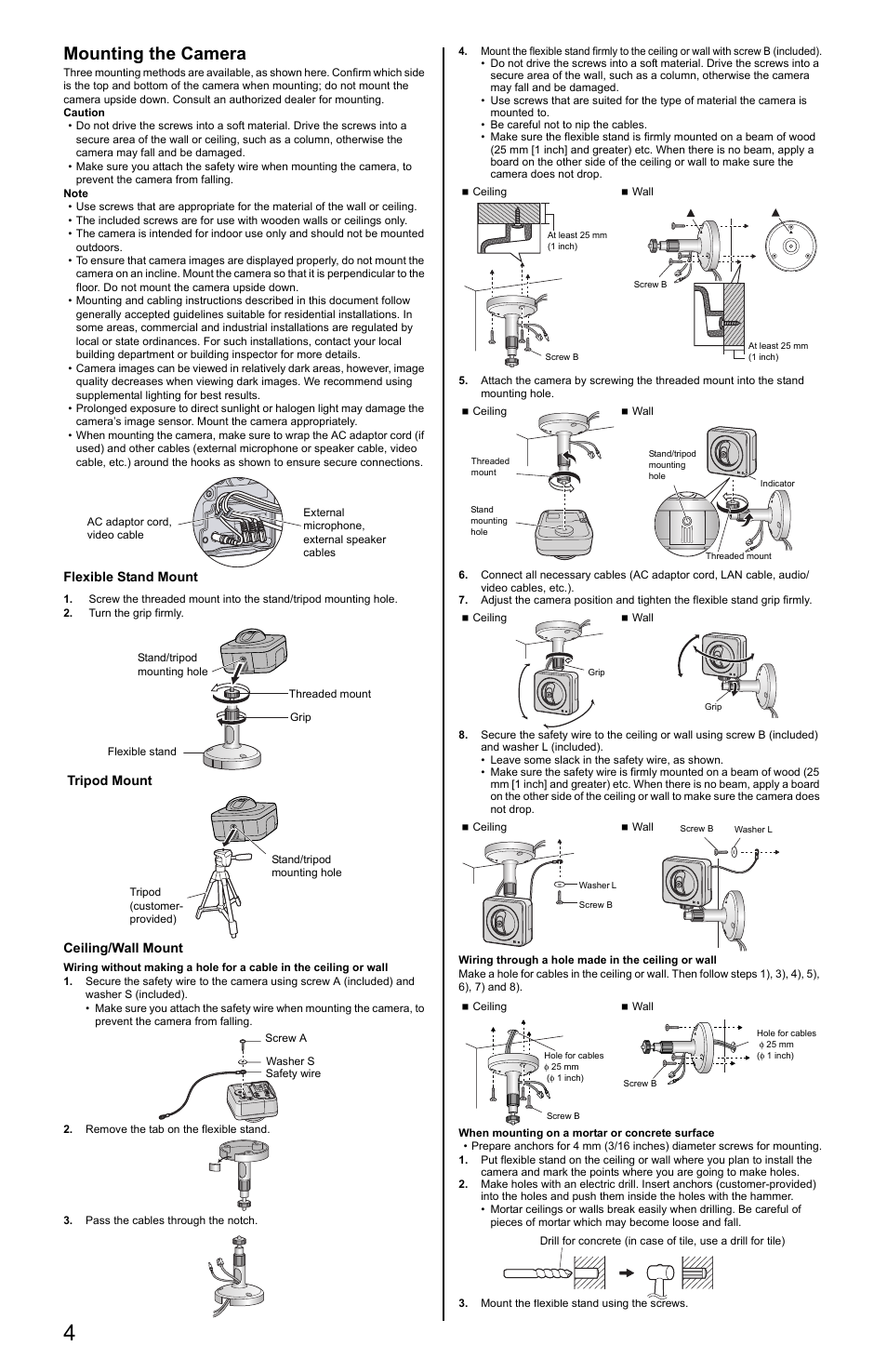 Mounting the camera | Panasonic BB-HCM515A User Manual | Page 4 / 4
