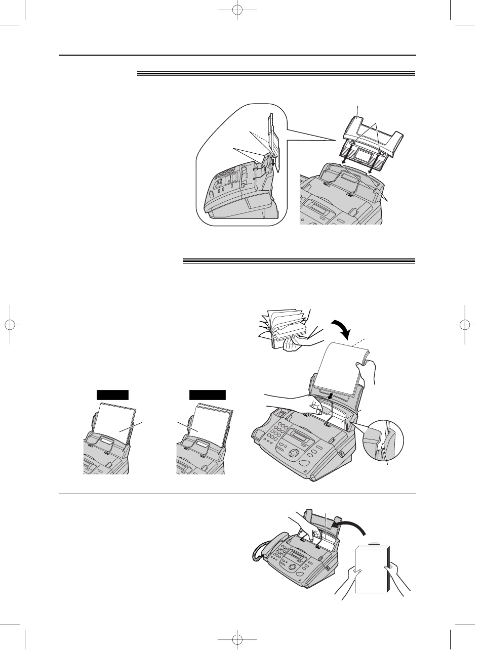 Setup, Paper tray, Recording paper | Panasonic KX-FP151E User Manual | Page 16 / 90