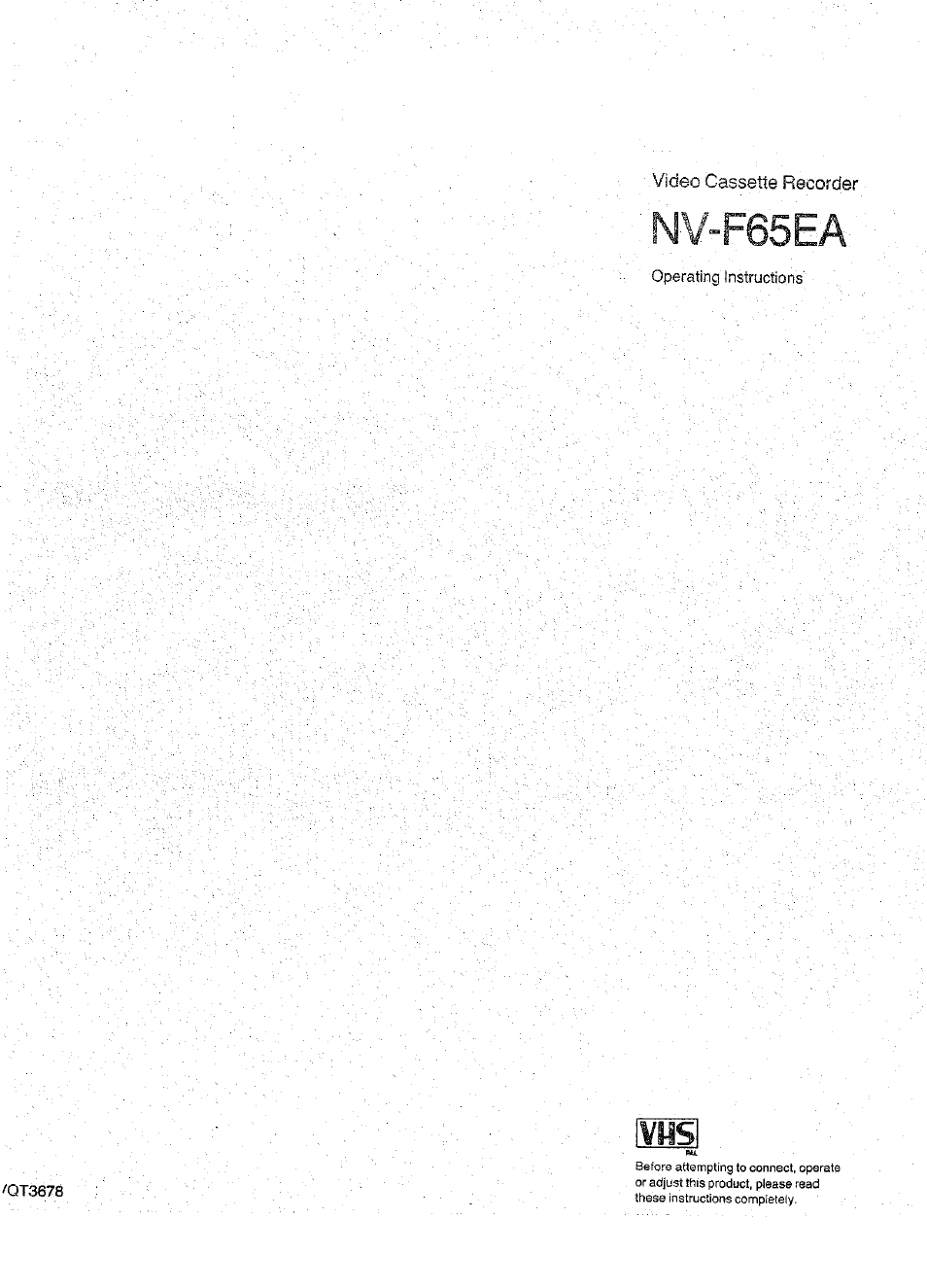 Panasonic NV-F65EA User Manual | 48 pages