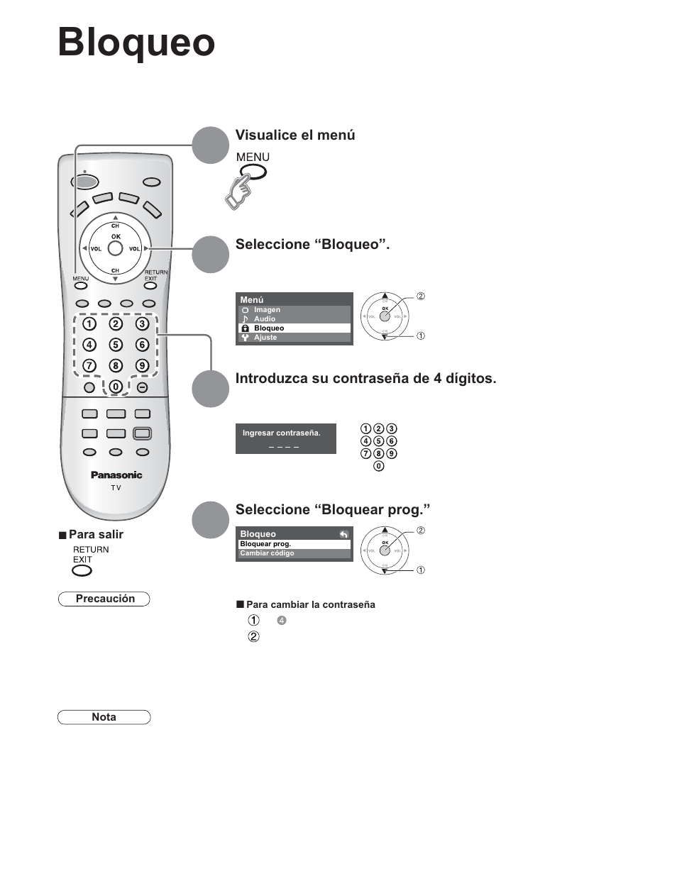 Bloqueo | Panasonic TC-32LX60C User Manual | Page 52 / 101