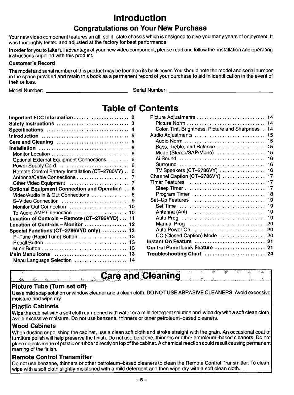Panasonic CT-2786VYD User Manual | Page 5 / 24