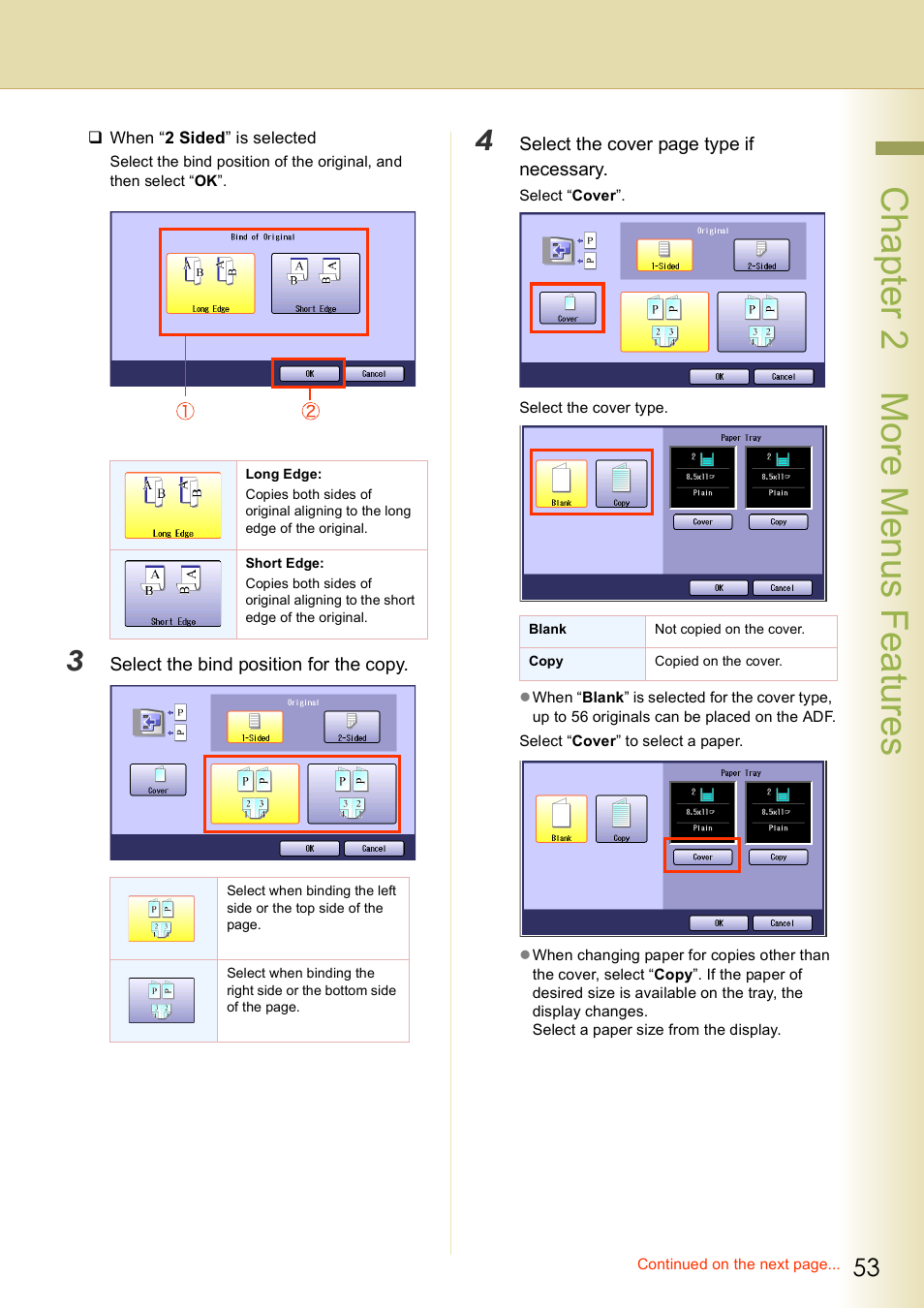 Chap te r 2 mo re m e nu s f eat ur es | Panasonic DP-C406 User Manual | Page 53 / 112