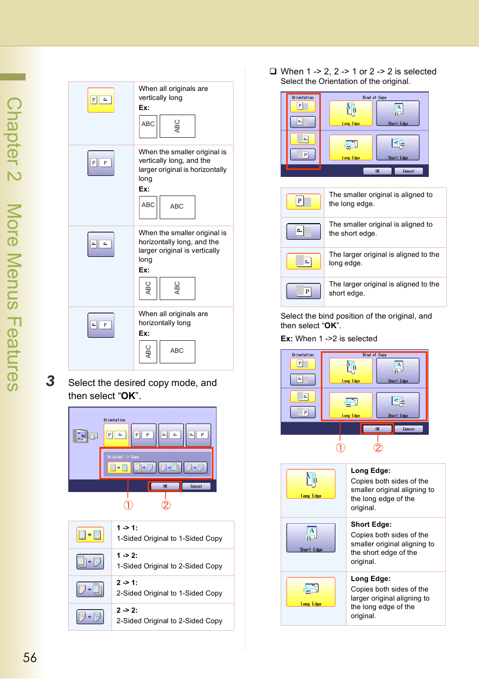 Chap te r 2 mo re m e nu s f eat ur es | Panasonic DP-C406 User Manual | Page 56 / 112