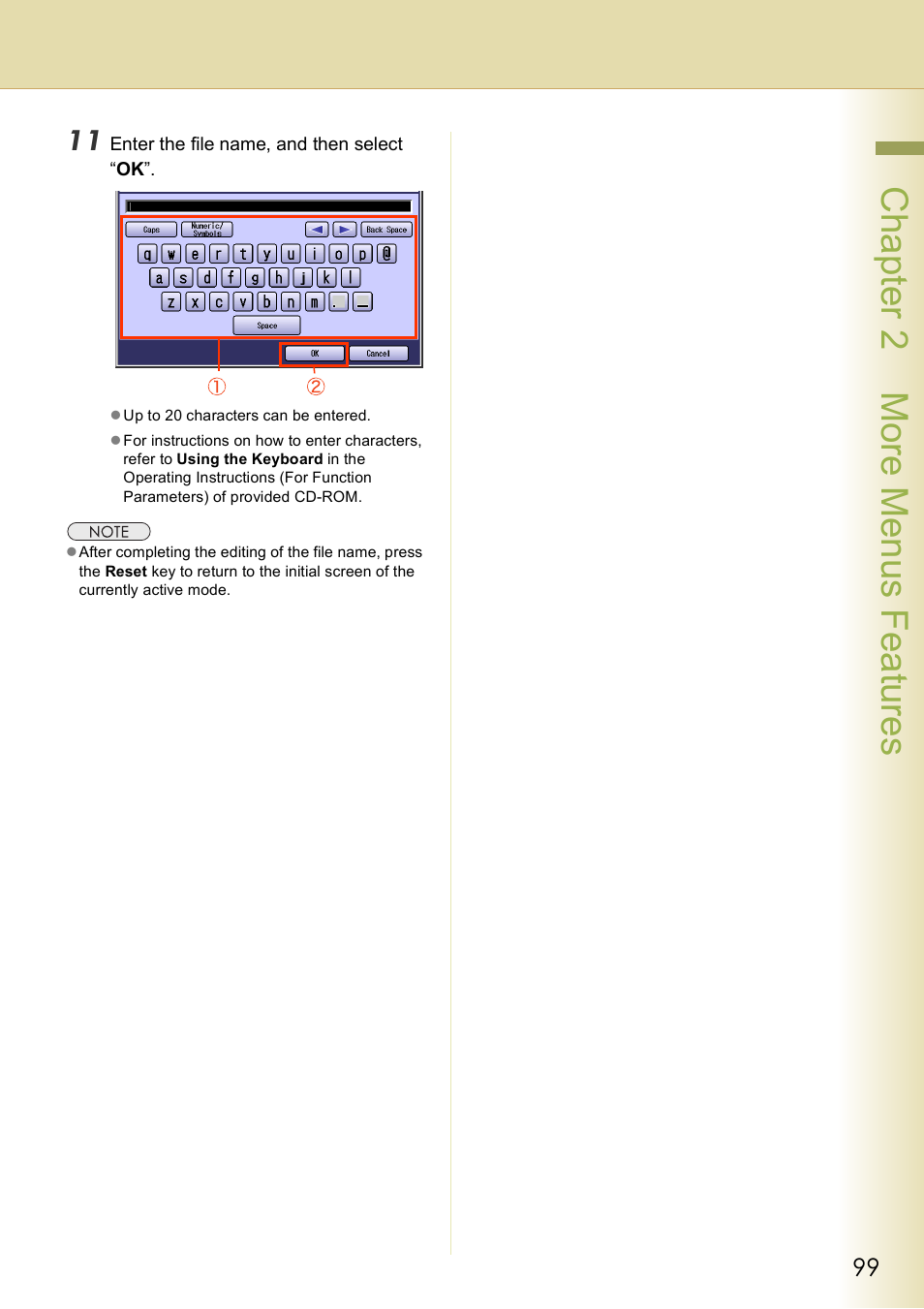 Chap te r 2 mo re m e nu s f eat ur es | Panasonic DP-C406 User Manual | Page 99 / 112