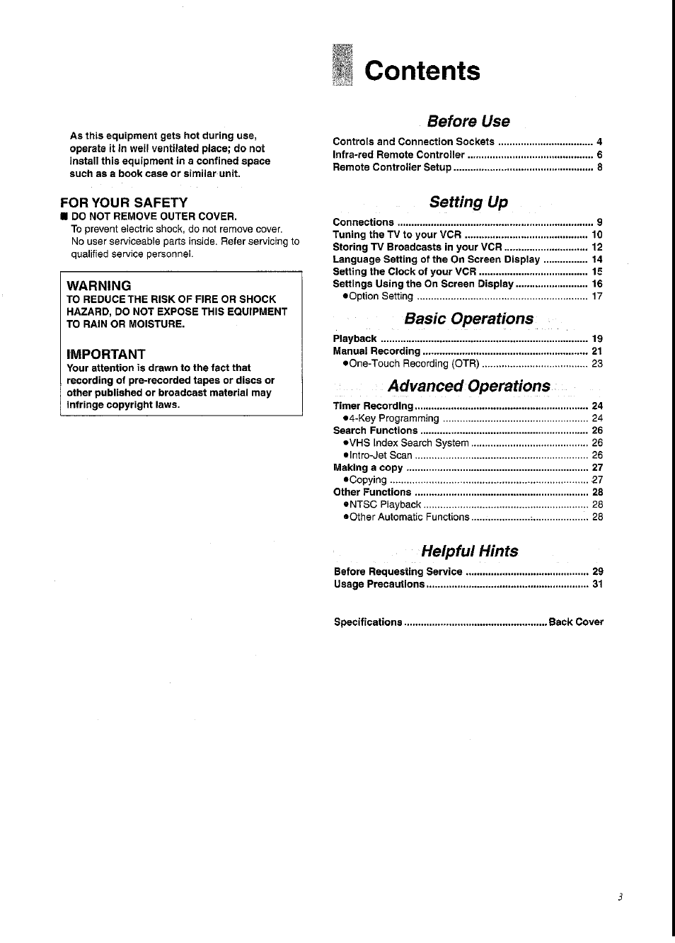 Panasonic NV-SD230A User Manual | Page 3 / 32