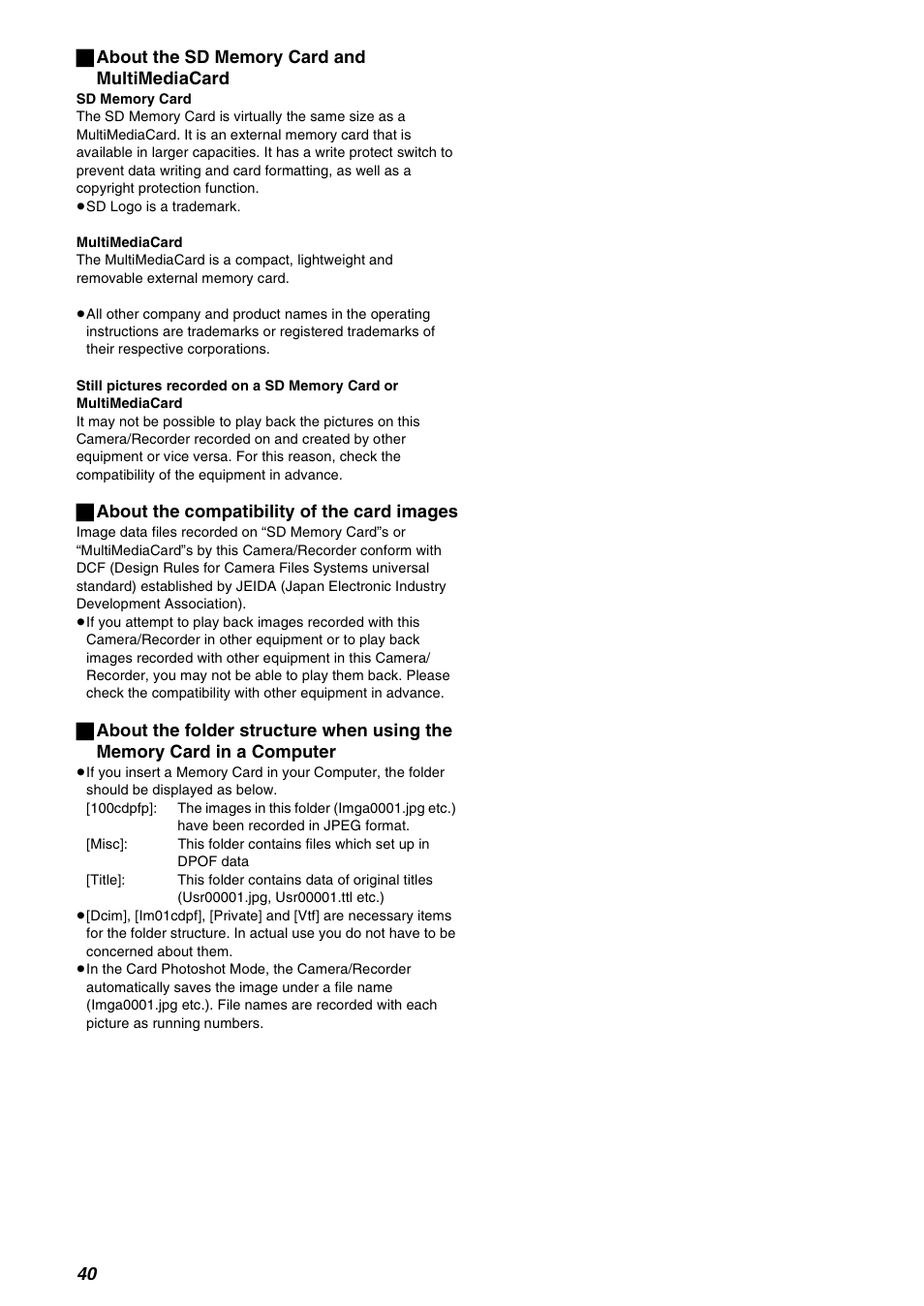 Panasonic AG-EZ50UP User Manual | Page 40 / 58
