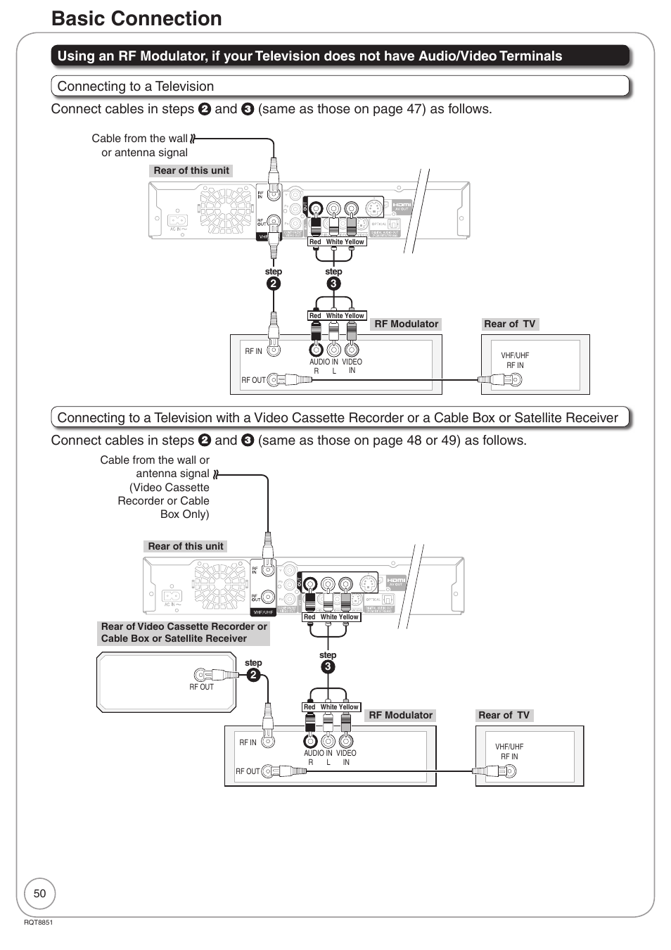 Basic connection | Panasonic DIGA DMR-EZ27 User Manual | Page 50 / 84
