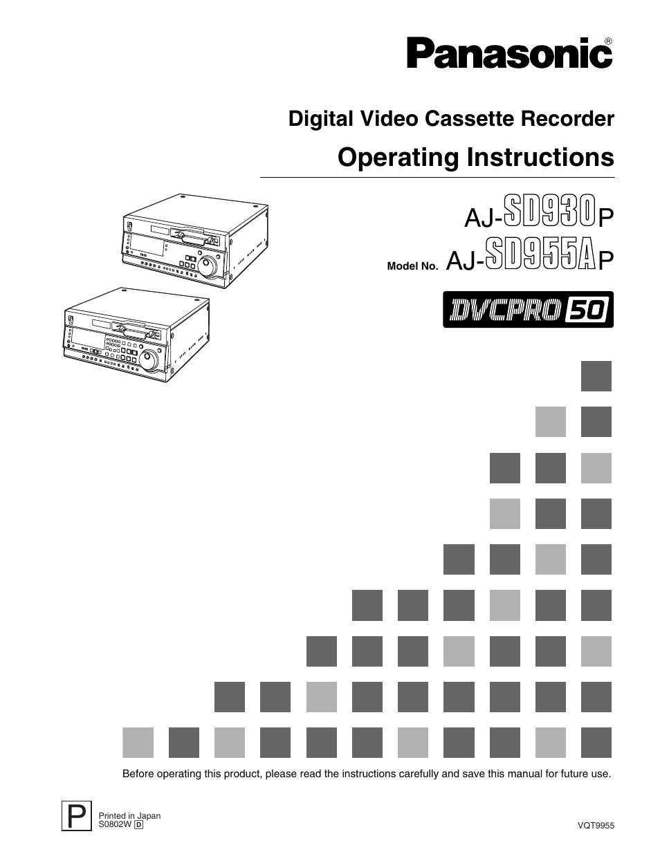 Panasonic AJ-SD955A User Manual | 80 pages