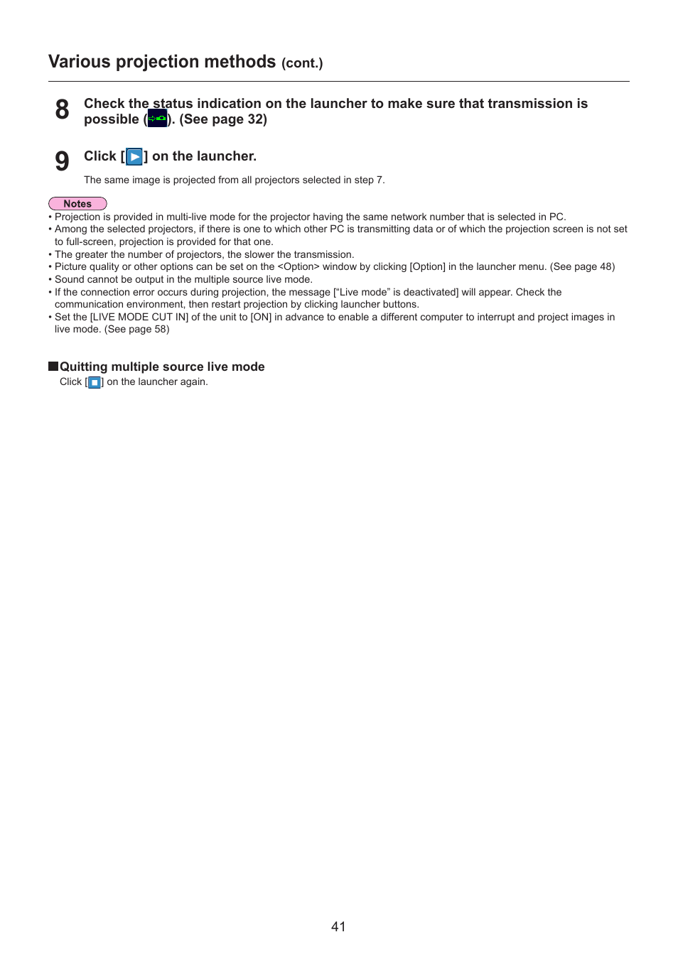 Various projection methods | Panasonic TH-LB30NT User Manual | Page 41 / 79