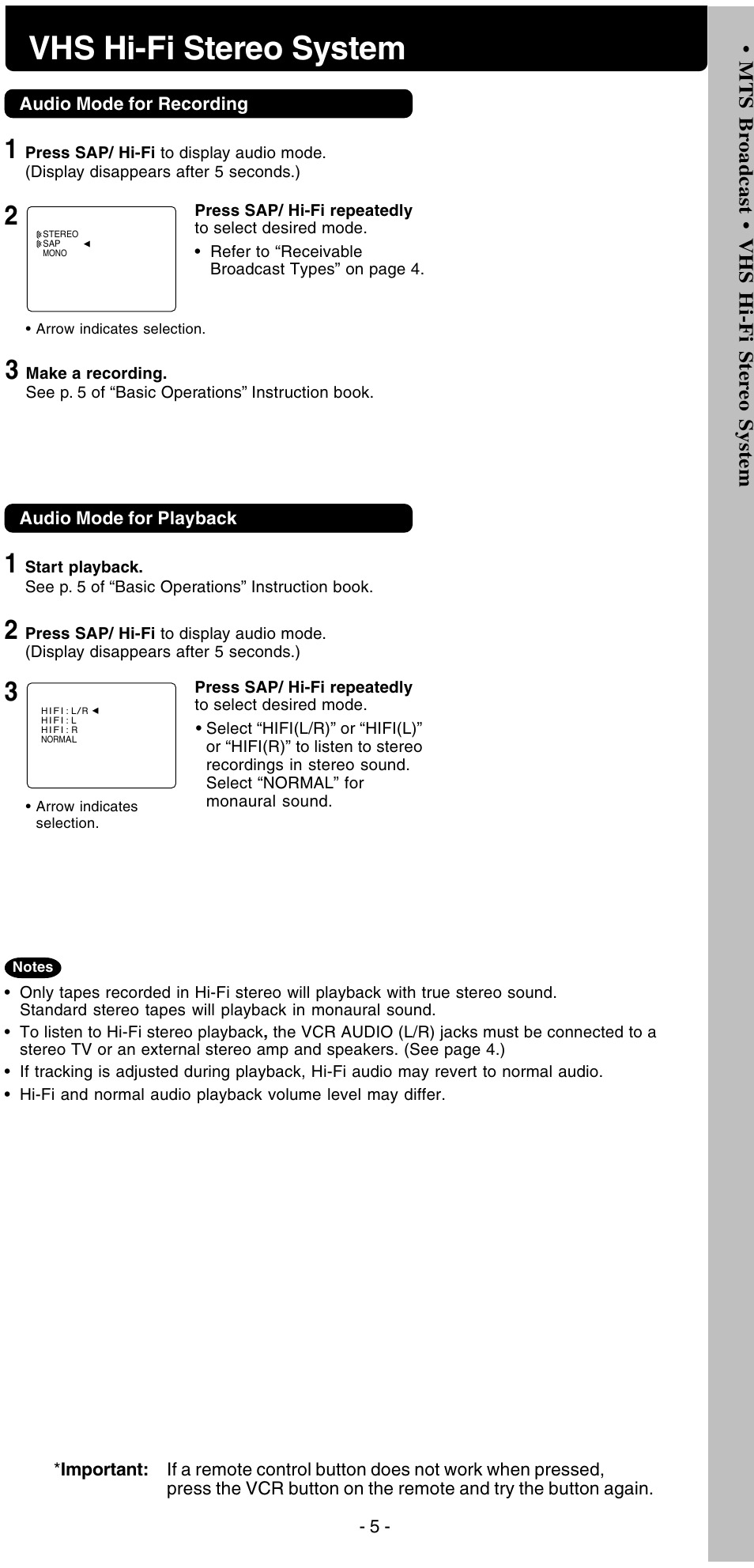 Vhs hi-fi stereo system | Panasonic PV-V4525S User Manual | Page 17 / 24