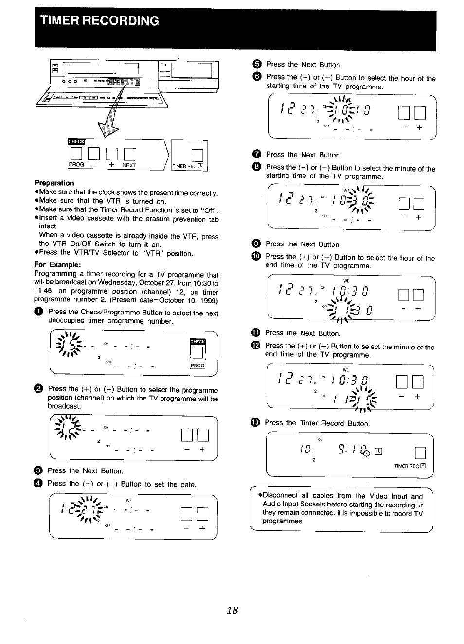 Timer recording | Panasonic NV-D48 Series User Manual | Page 18 / 36