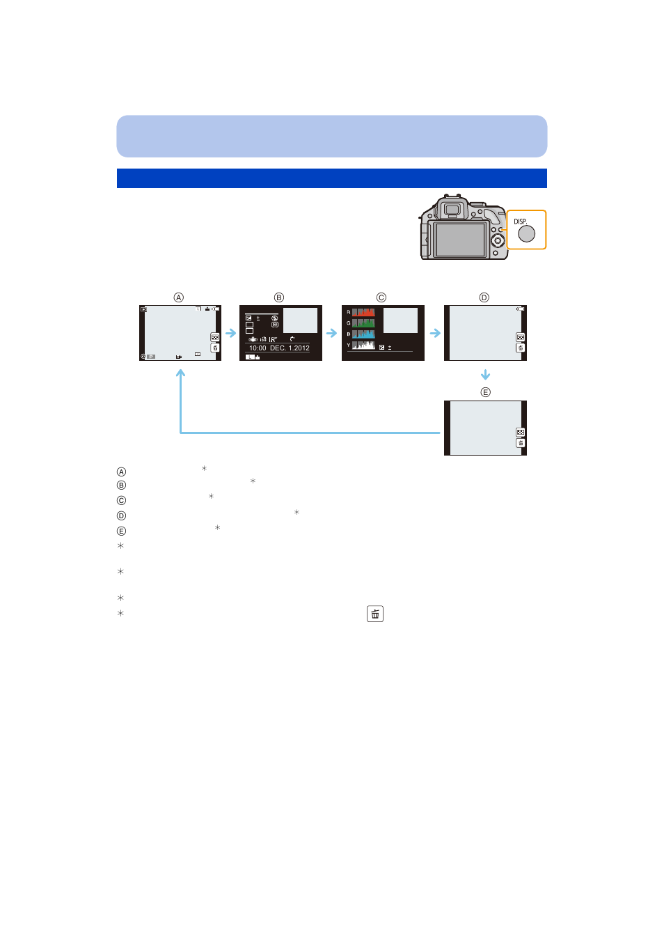 Press [disp.] to switch the monitor screen | Panasonic DMC-G5 User Manual | Page 60 / 232