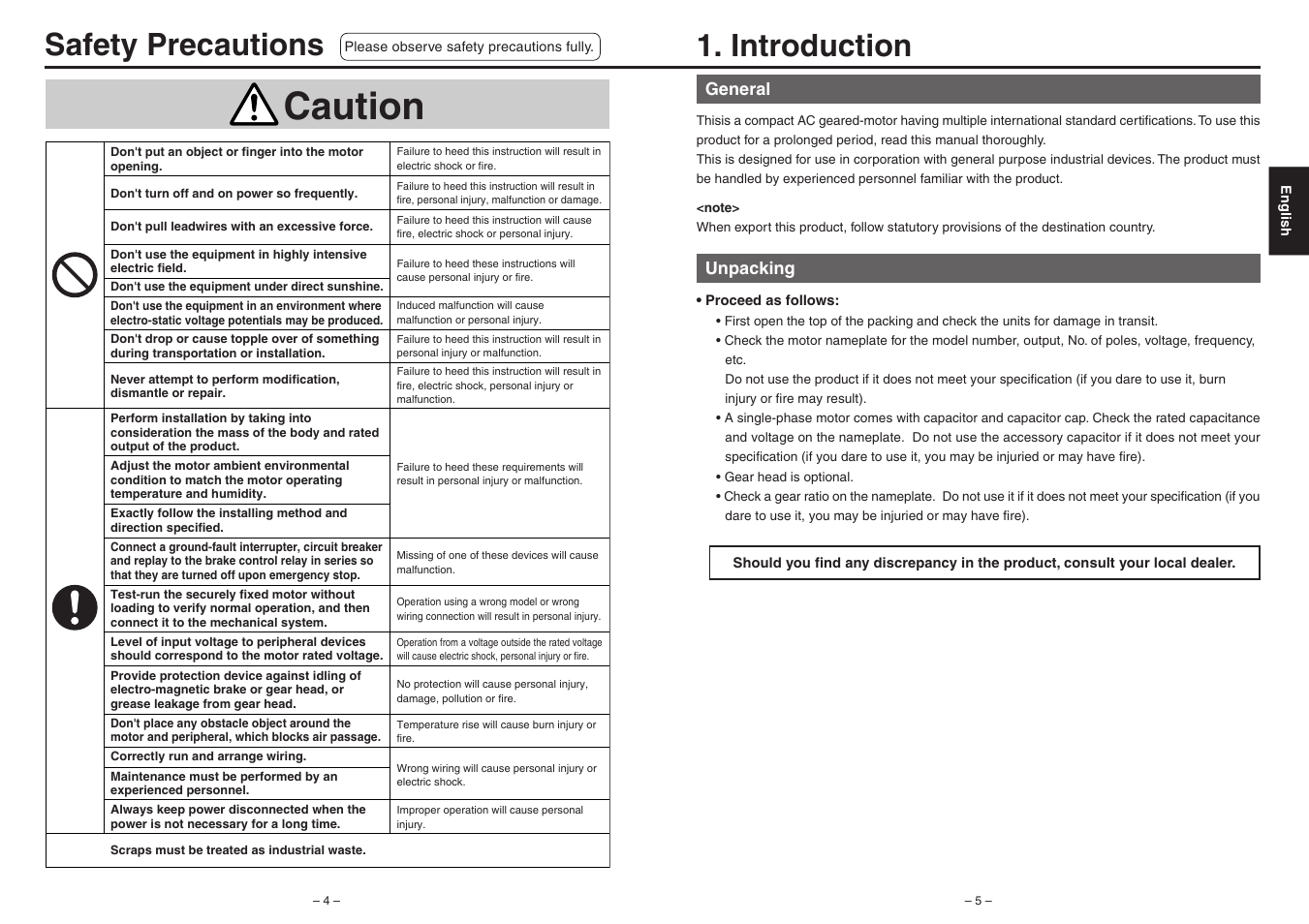 Panasonic AC Geared-Motor M9RZ90GB4LG User Manual | 3 pages